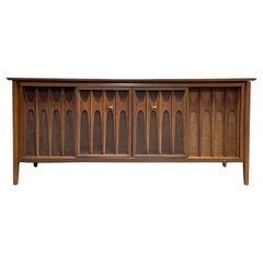 Mid Century MODERN Walnut Stereo Cabinet / CREDENZA in the style of Brasilia