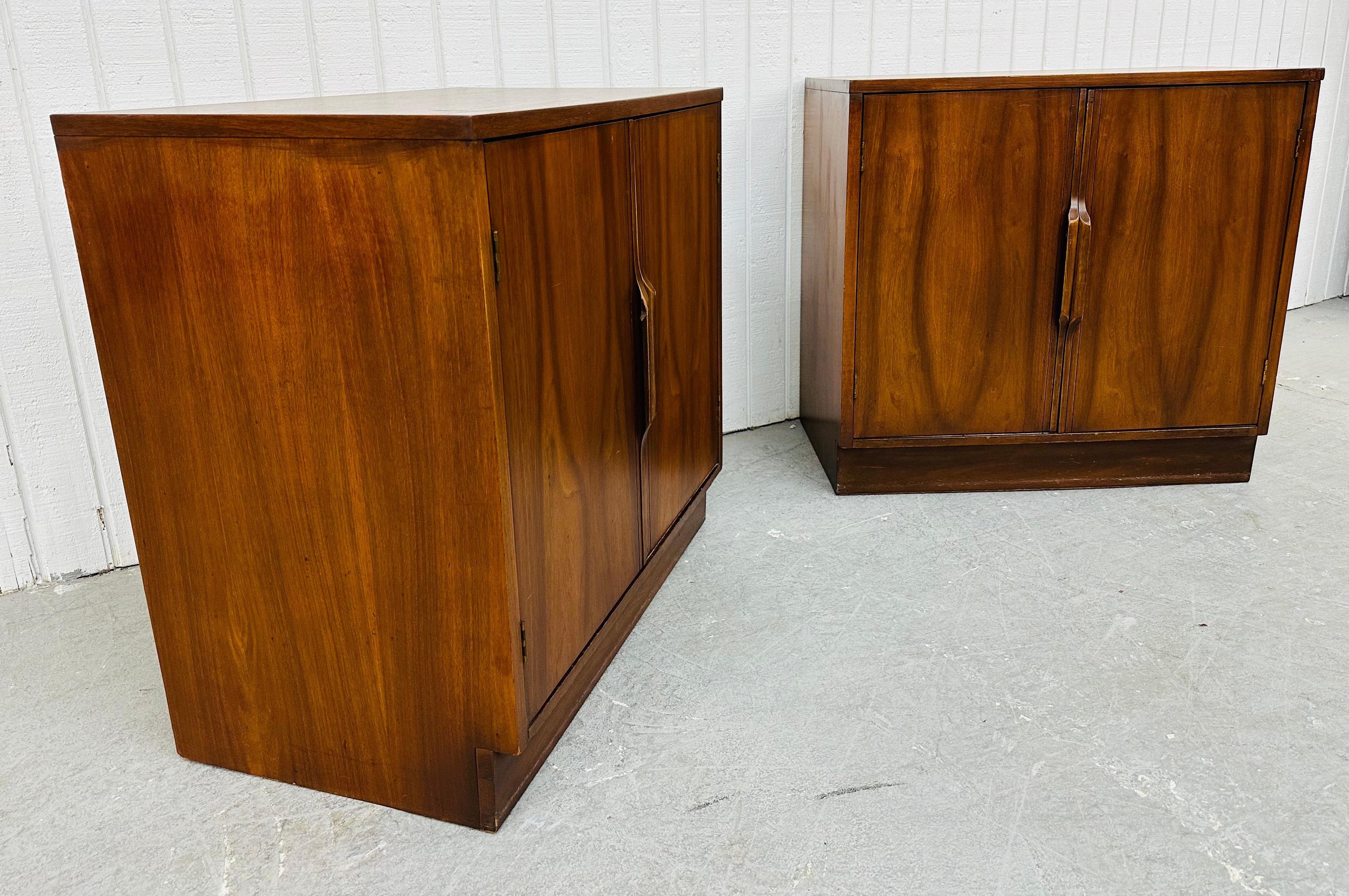 American Mid-Century Modern Walnut Storage Cabinets - Set of 2 For Sale