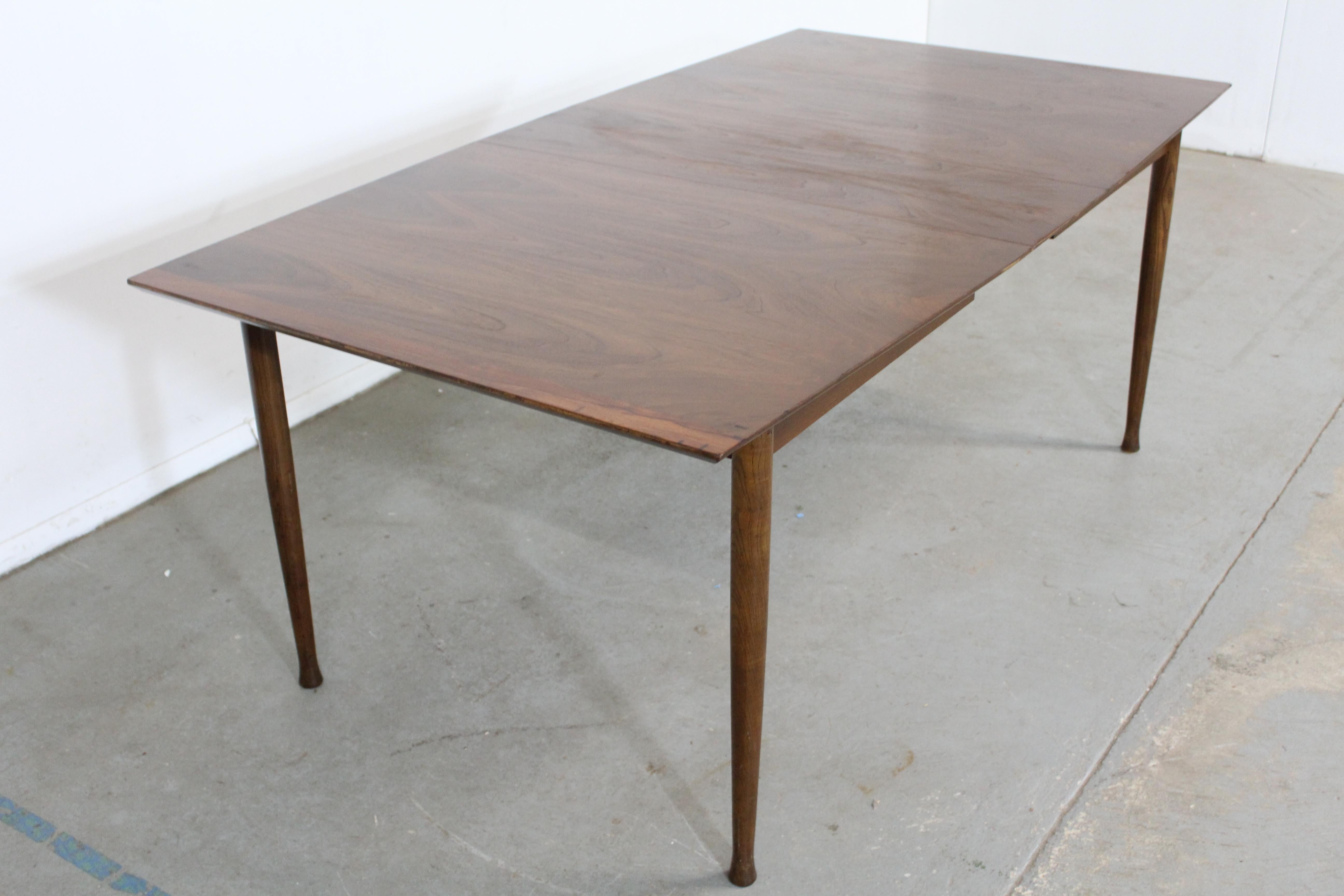 North American Mid-Century Modern Walnut Surfboard Dining Table W Extension