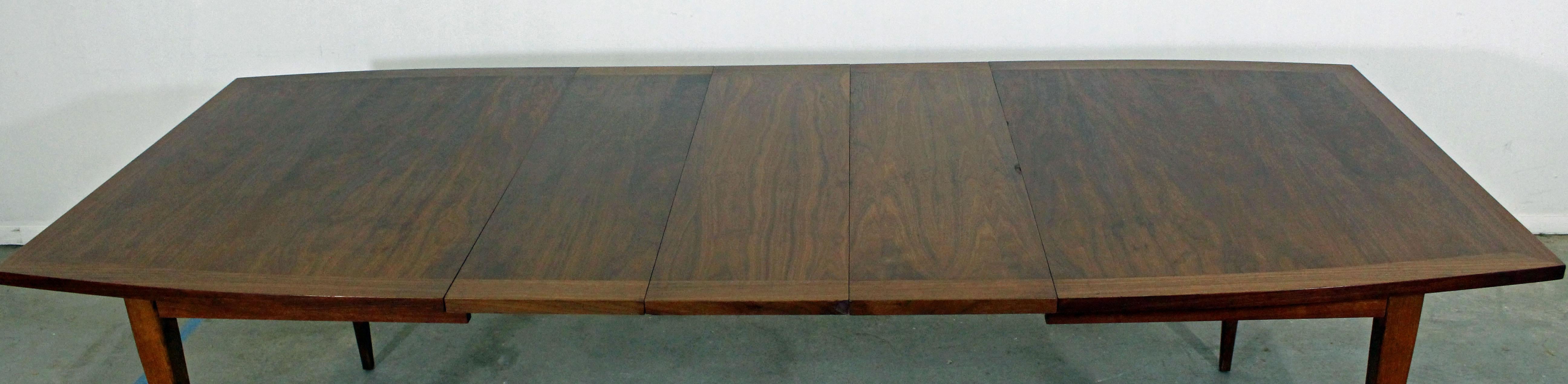 Mid-Century Modern Walnut Surfboard Dining Extension Table 2