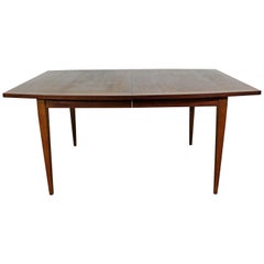 Mid-Century Modern Walnut Surfboard Dining Extension Table