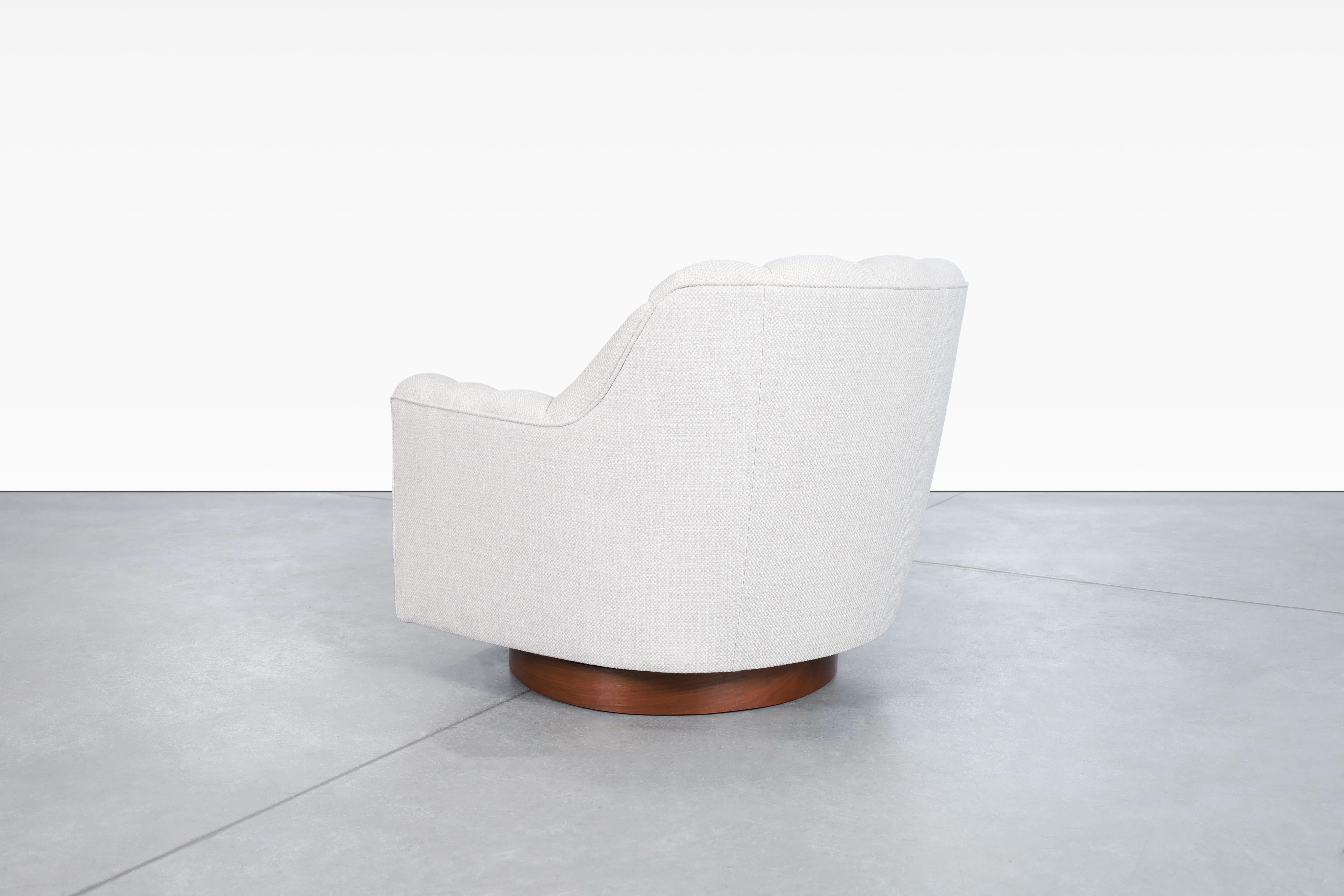 Mid-Century Modern Walnut Swivel Lounge Chairs 2