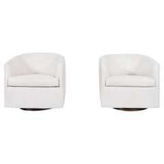 Mid-Century Modern Walnut Swivel Lounge Chairs