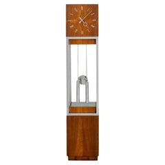 Vintage Mid-Century Modern Walnut Tall Case Clock, 1960s