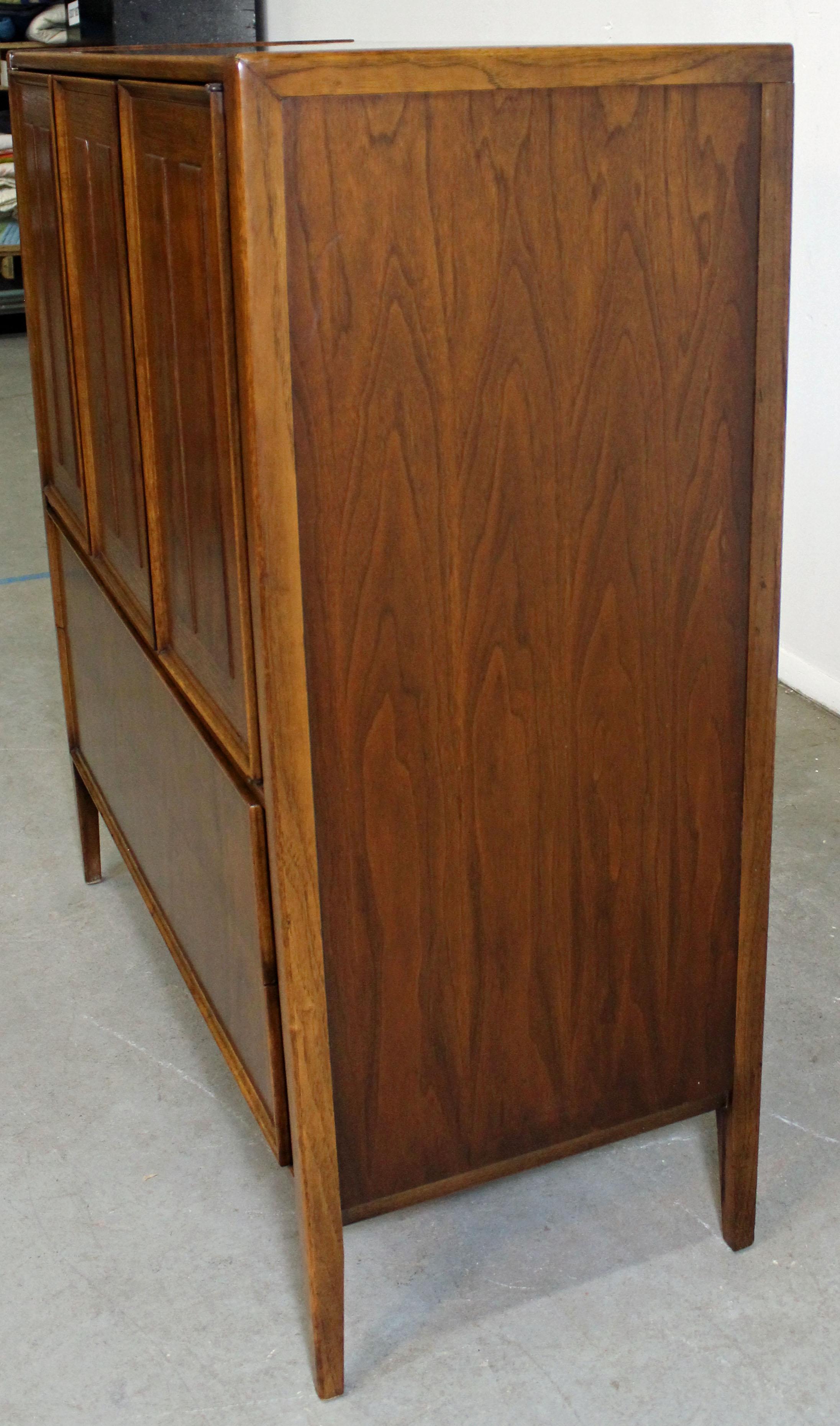 American Mid-Century Modern Walnut Tall Chest Dresser