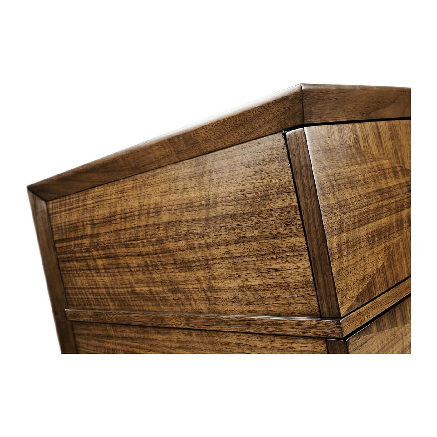 Mid-Century Modern Walnut Tall Chest In New Condition For Sale In Westwood, NJ