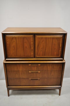 Mid-Century Modern Walnut Tall Dresser Bedroom Cabinet by Rubins Fine Furniture