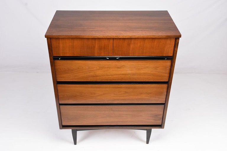 MidCentury Modern Walnut Tall Dresser at 1stDibs tall walnut dresser