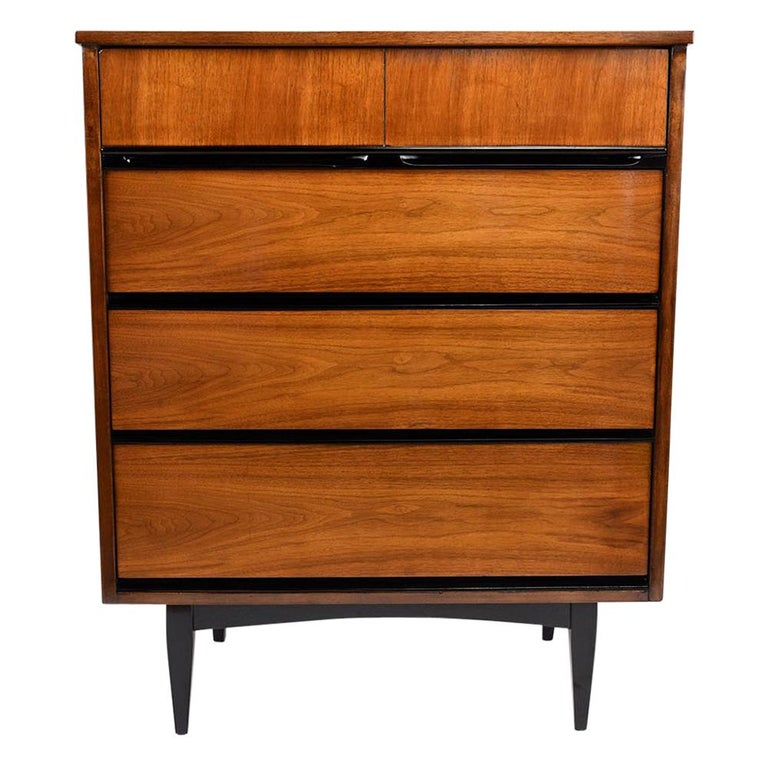 Mid-Century Modern Walnut Tall Dresser at 1stDibs | tall walnut dresser ...