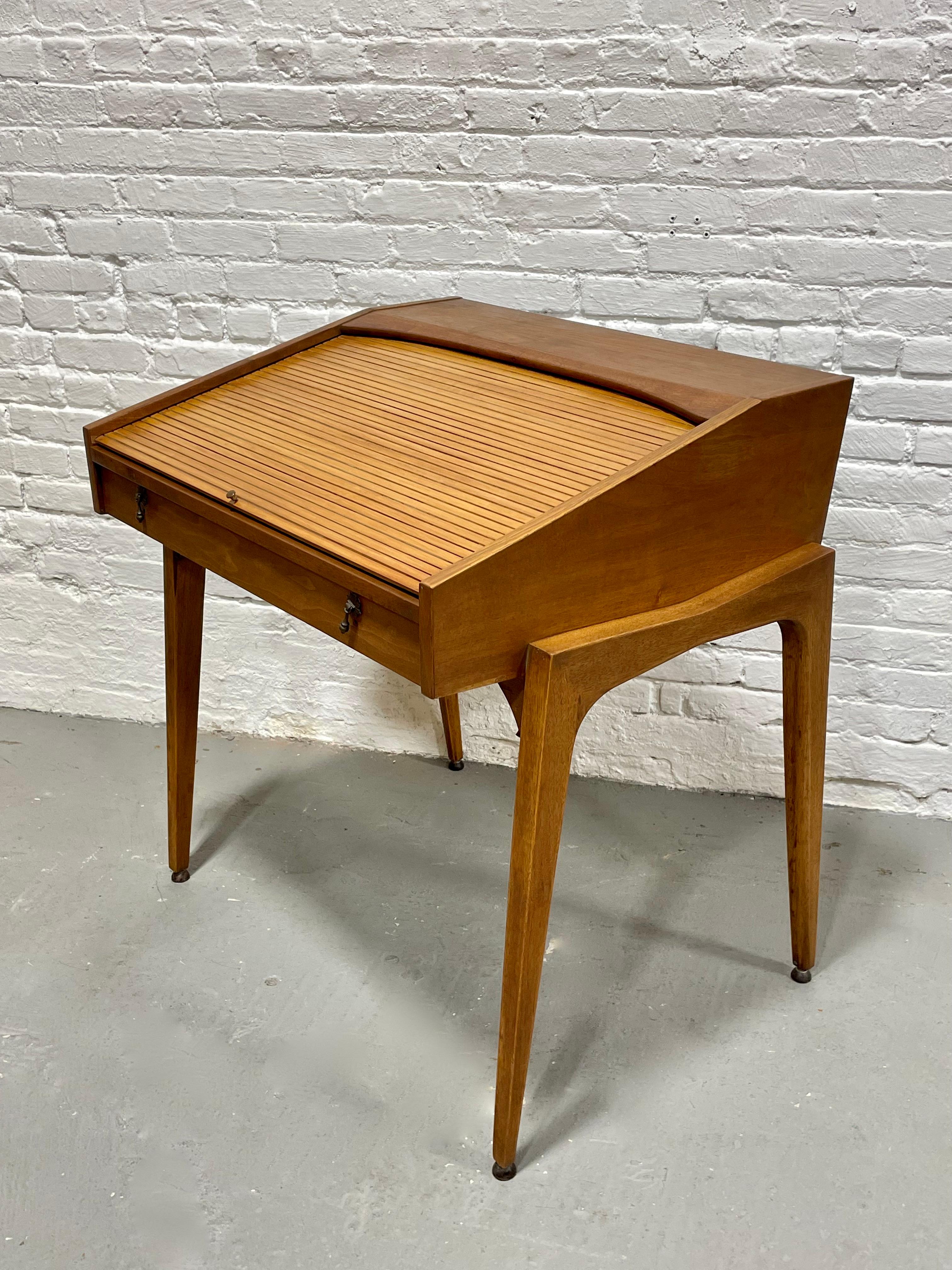 Mid Century MODERN WALNUT Tambour DESK by John Van Koert for Drexel, c. 1960's 5