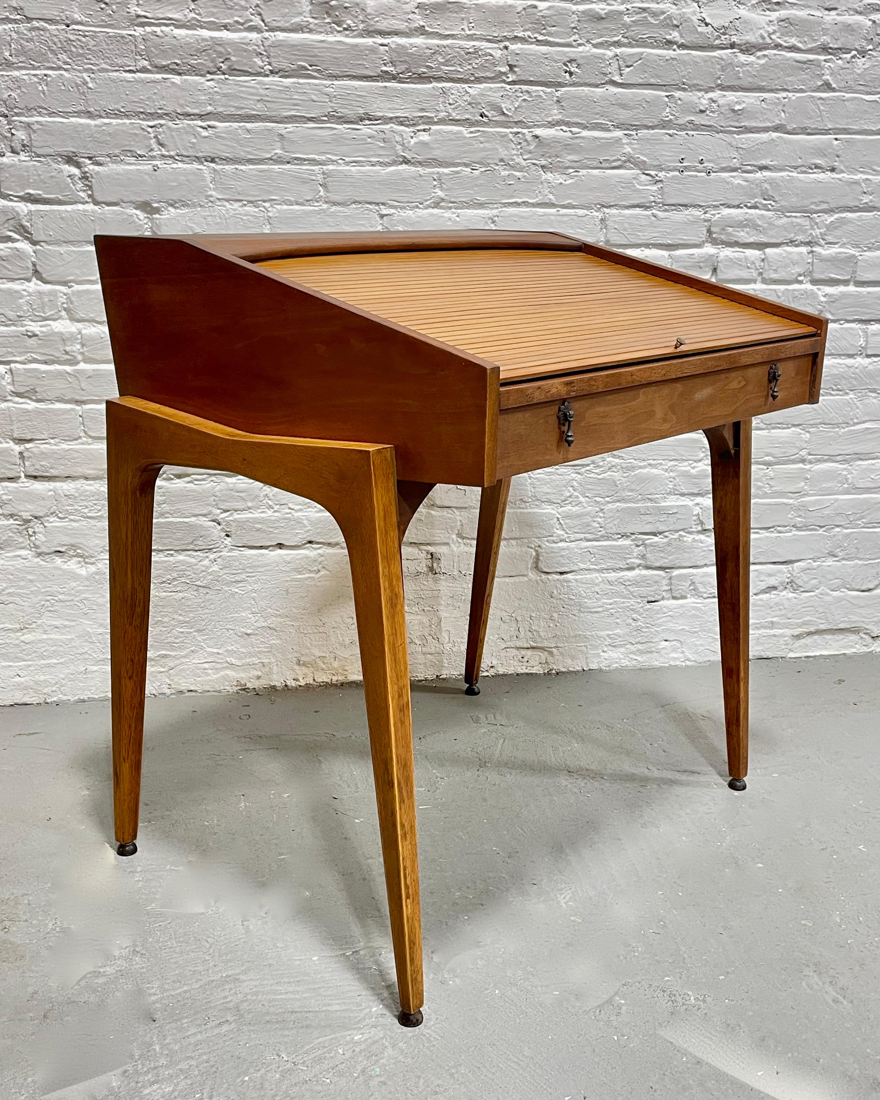 Mid Century MODERN WALNUT Tambour DESK by John Van Koert for Drexel, c. 1960's 3