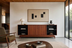 Mid-Century Modern Walnut Tambour Door Credenza, 1960s