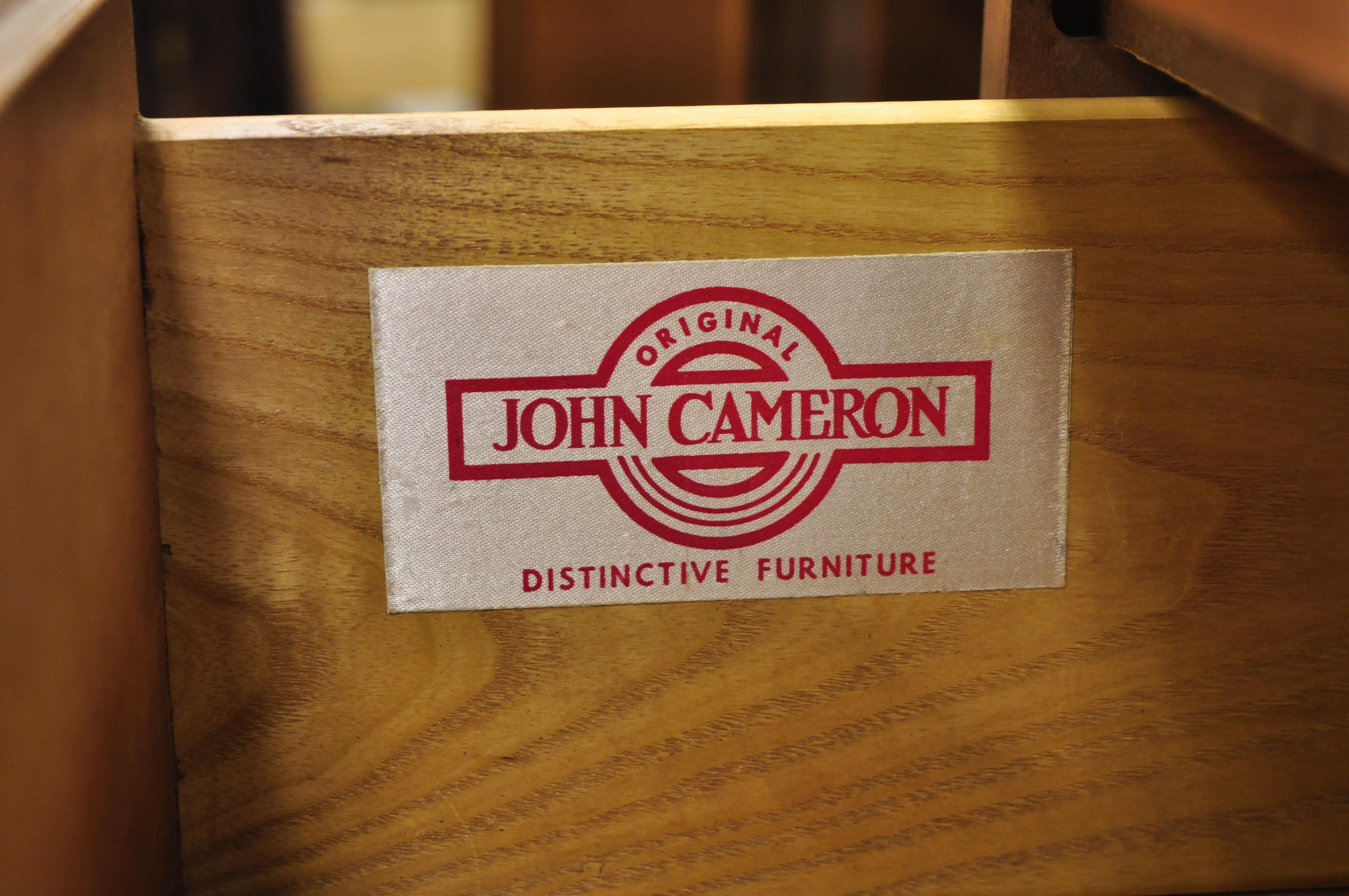 Mid-Century Modern Walnut Tambour Sliding Door Credenza Cabinet John Cameron 4