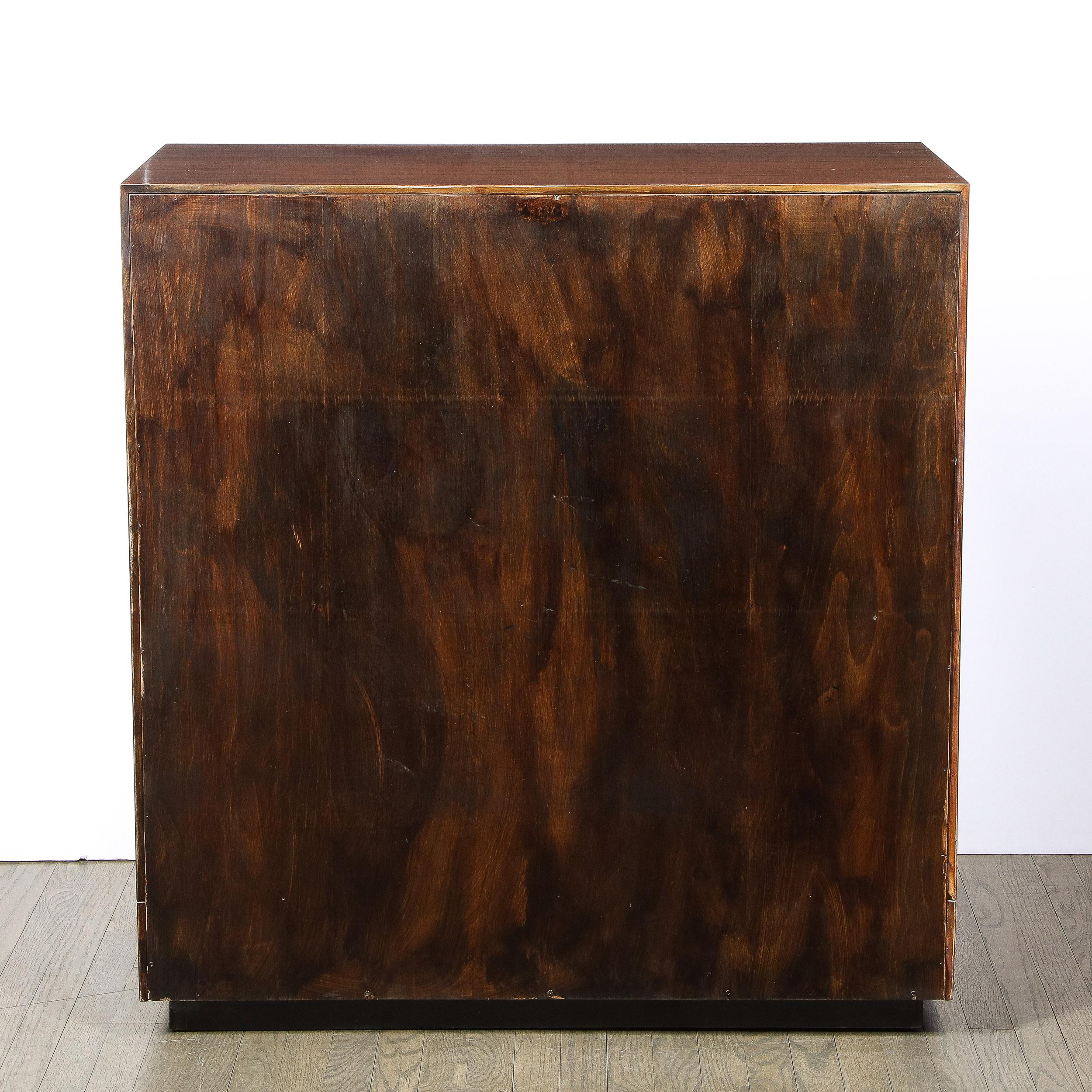 Mid-Century Modern Walnut & Textured Glass Dry Bar/ Cabinet by Gilbert Rohde 4