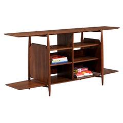 Vintage Mid-Century Modern Walnut Tier Bookshelf