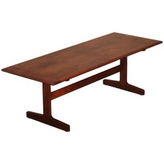 Mid-Century Modern Walnut Trestle Coffee Table, circa 1960s