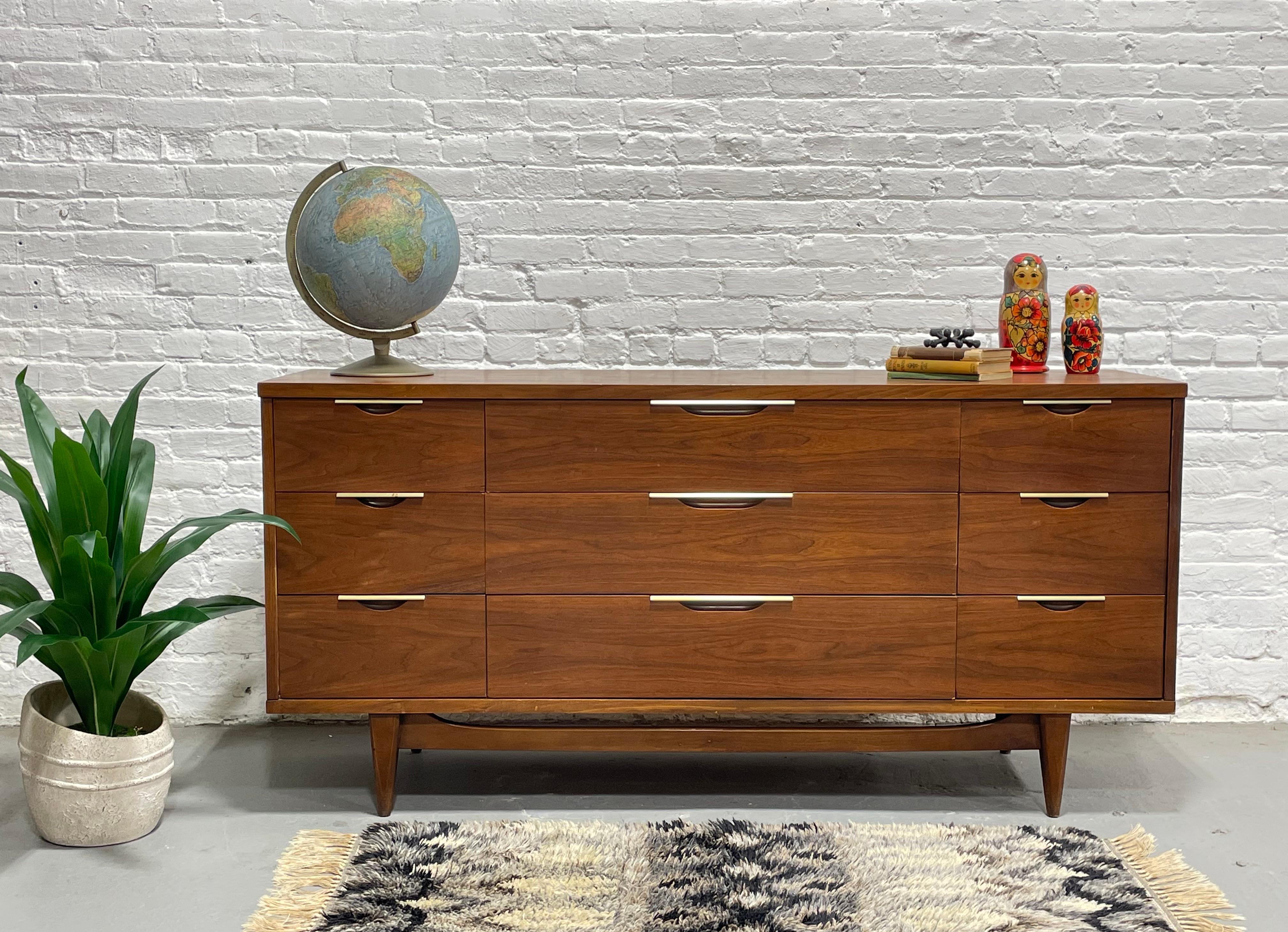 Mid-20th Century Mid Century MODERN Walnut TRIPLE DRESSER by Kent Coffey’s Tableau Line, c. 1960 For Sale
