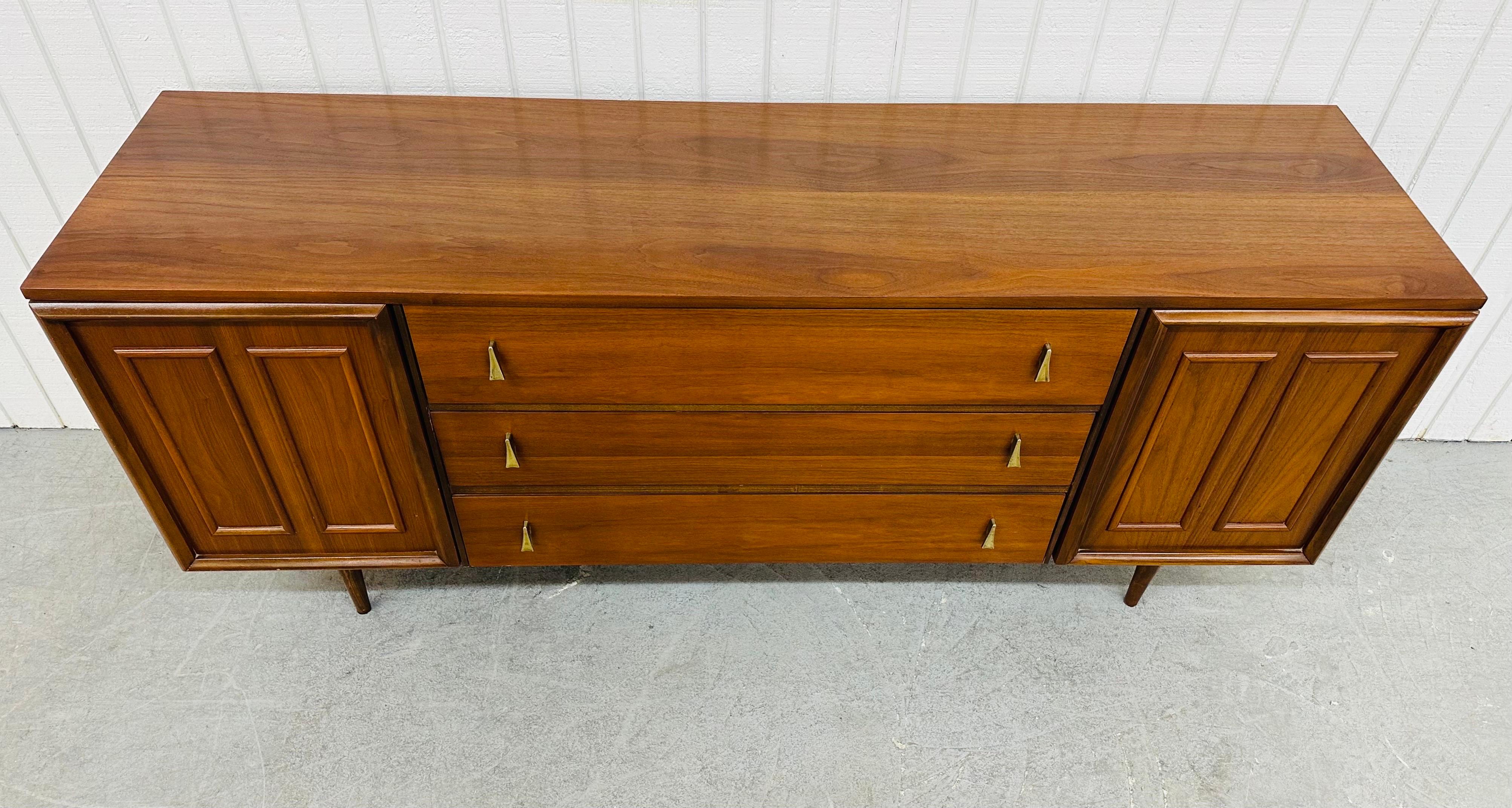 20th Century Mid-Century Modern Walnut Triple Dresser For Sale