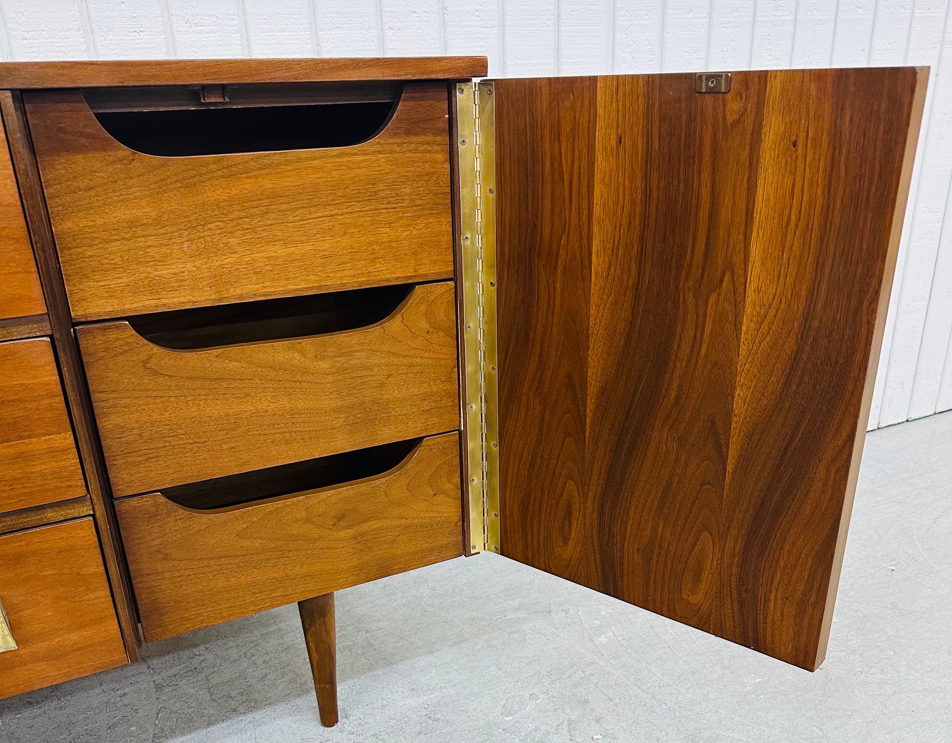 Mid-Century Modern Walnut Triple Dresser For Sale 1