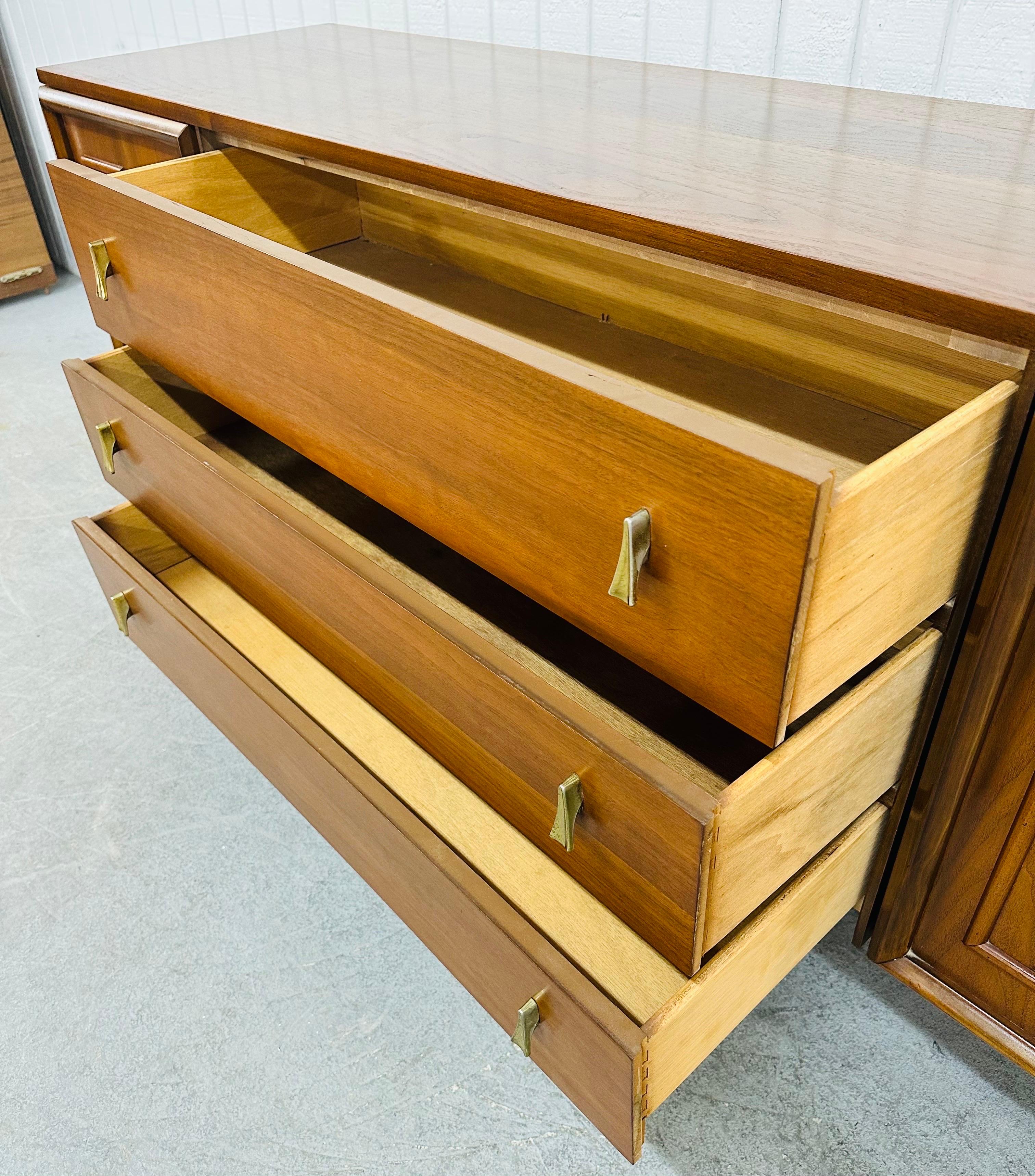 Mid-Century Modern Walnut Triple Dresser 3