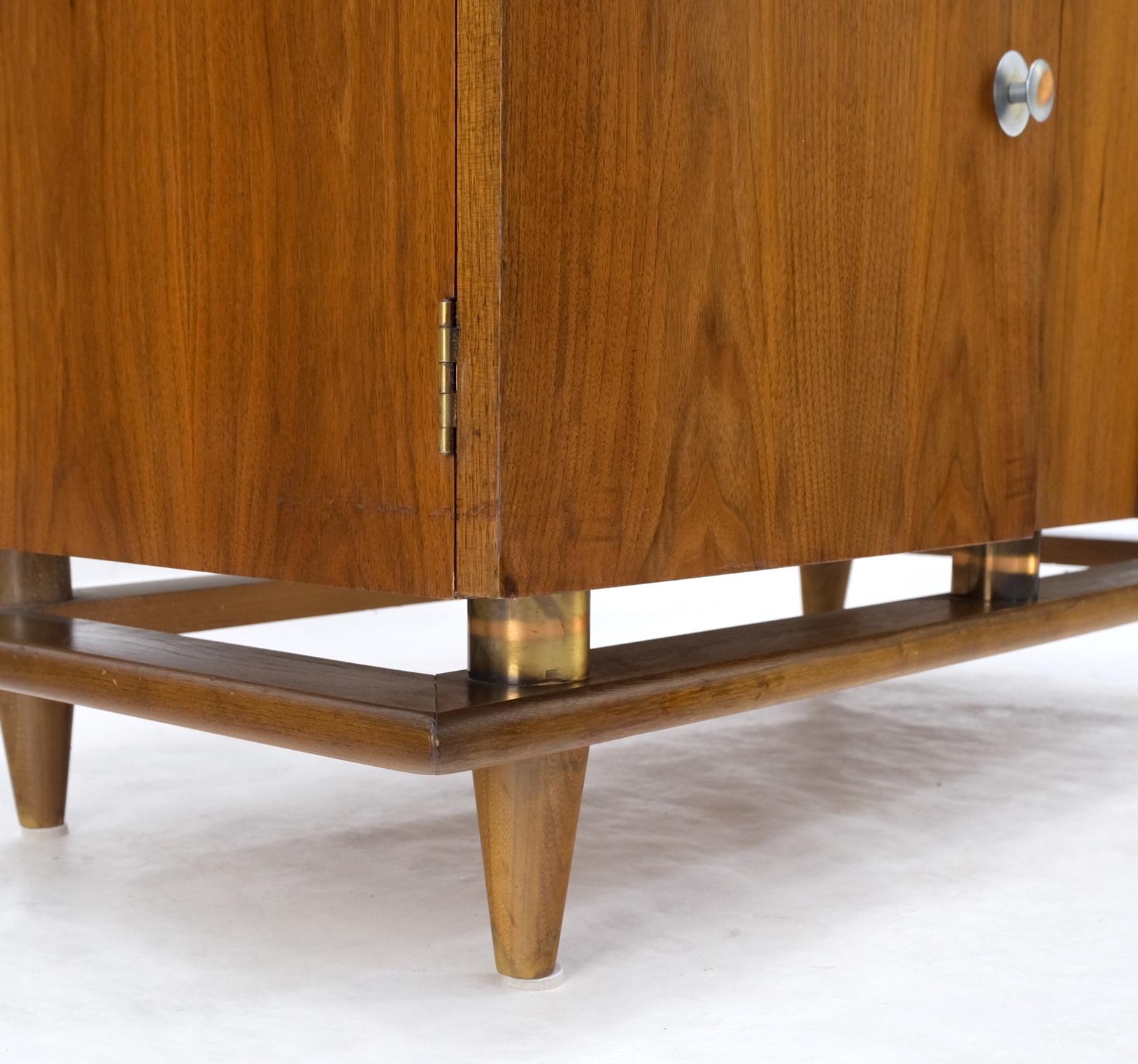 American Mid-Century Modern Walnut Two Doors Floating Base Small Petit Credenza Mint For Sale