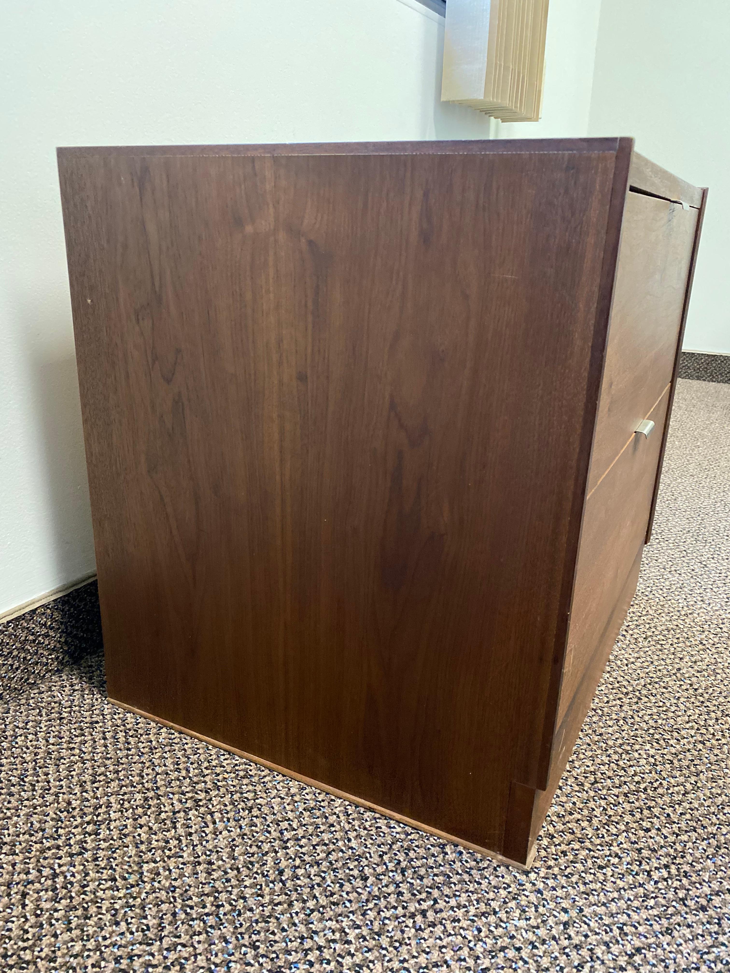 Mid-Century Modern Walnut Two-Drawer Cabinet For Sale 1
