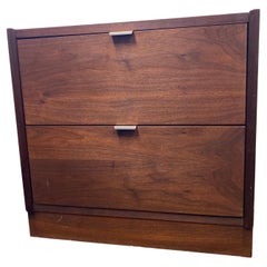 Mid-Century Modern Walnut Two-Drawer Cabinet