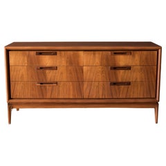 Mid-Century Modern Walnut United Double Dresser