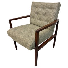 Mid-Century Modern Walnut Upholstered Arm Chair