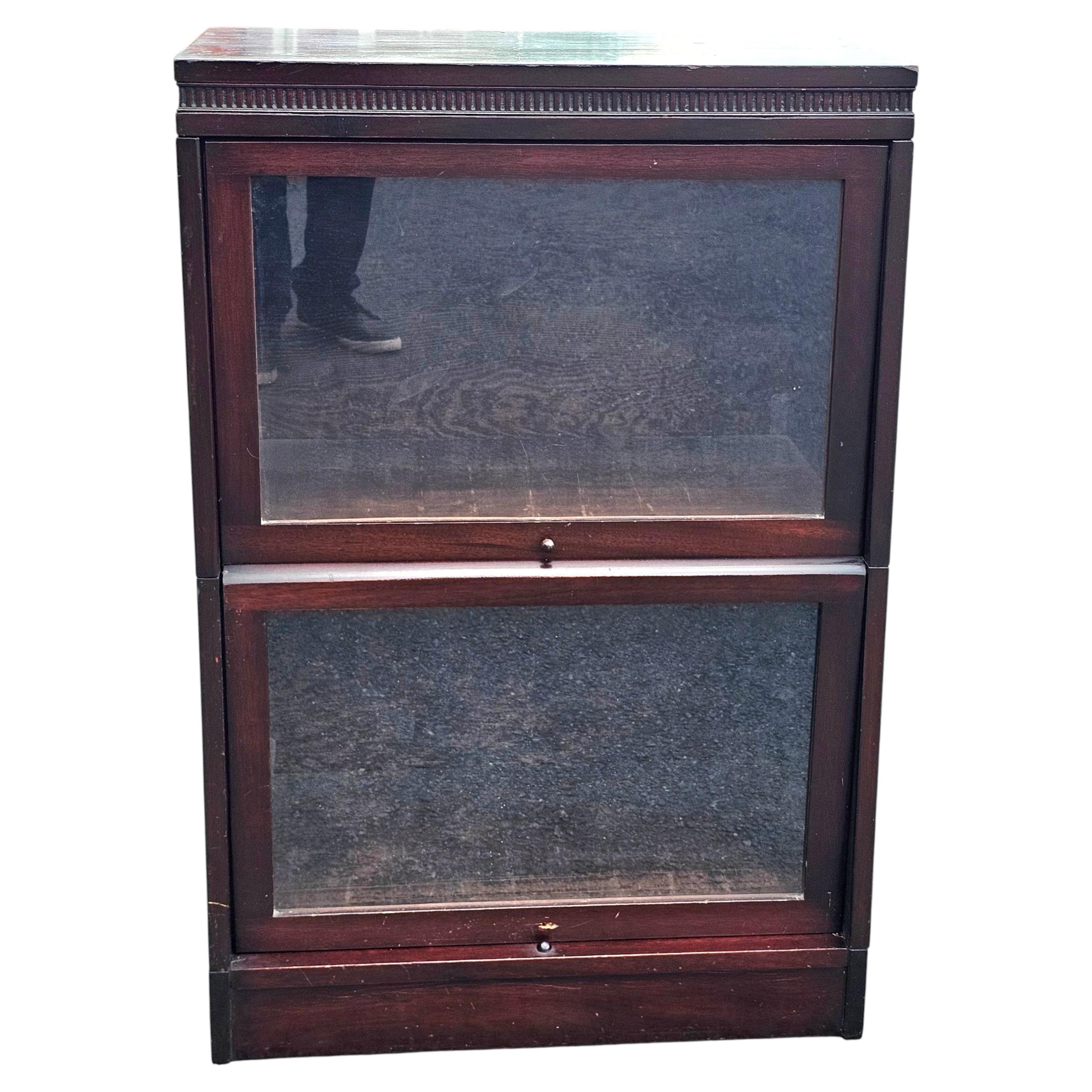 Lundstrom Sectional Barrister Mahogany Low Bookcase, Circa 1920s For Sale