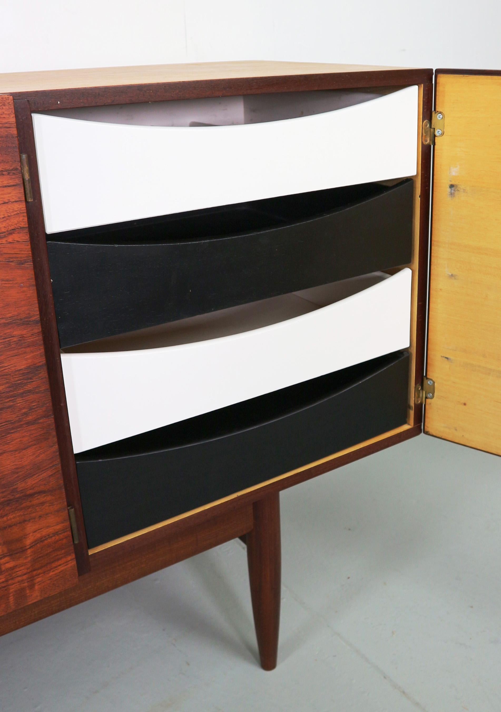 Mid- Century Modern Walnut Vintage Sideboard 1960s, Denmark For Sale 14