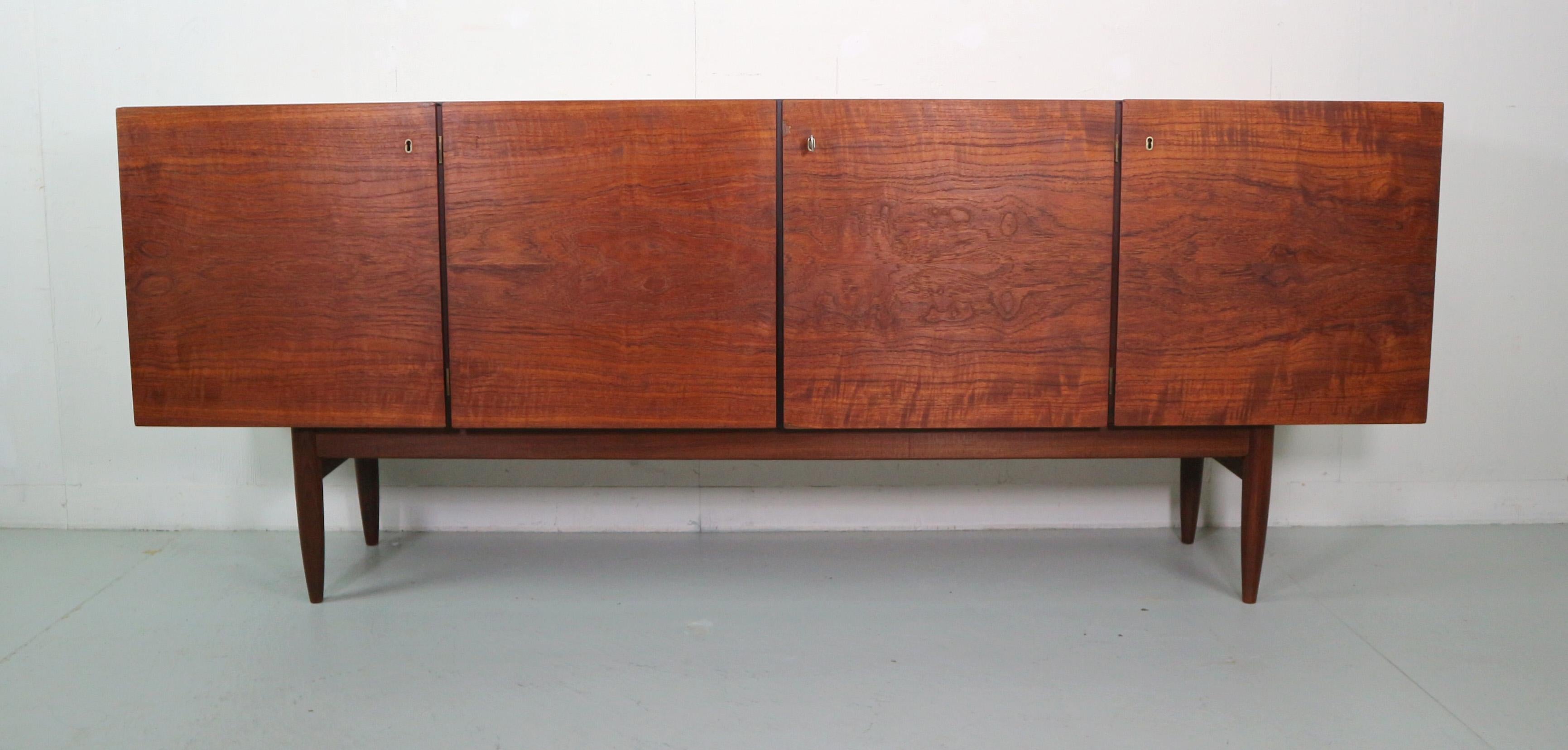 Mid- Century Modern Walnut Vintage Sideboard 1960s, Denmark In Fair Condition For Sale In The Hague, NL