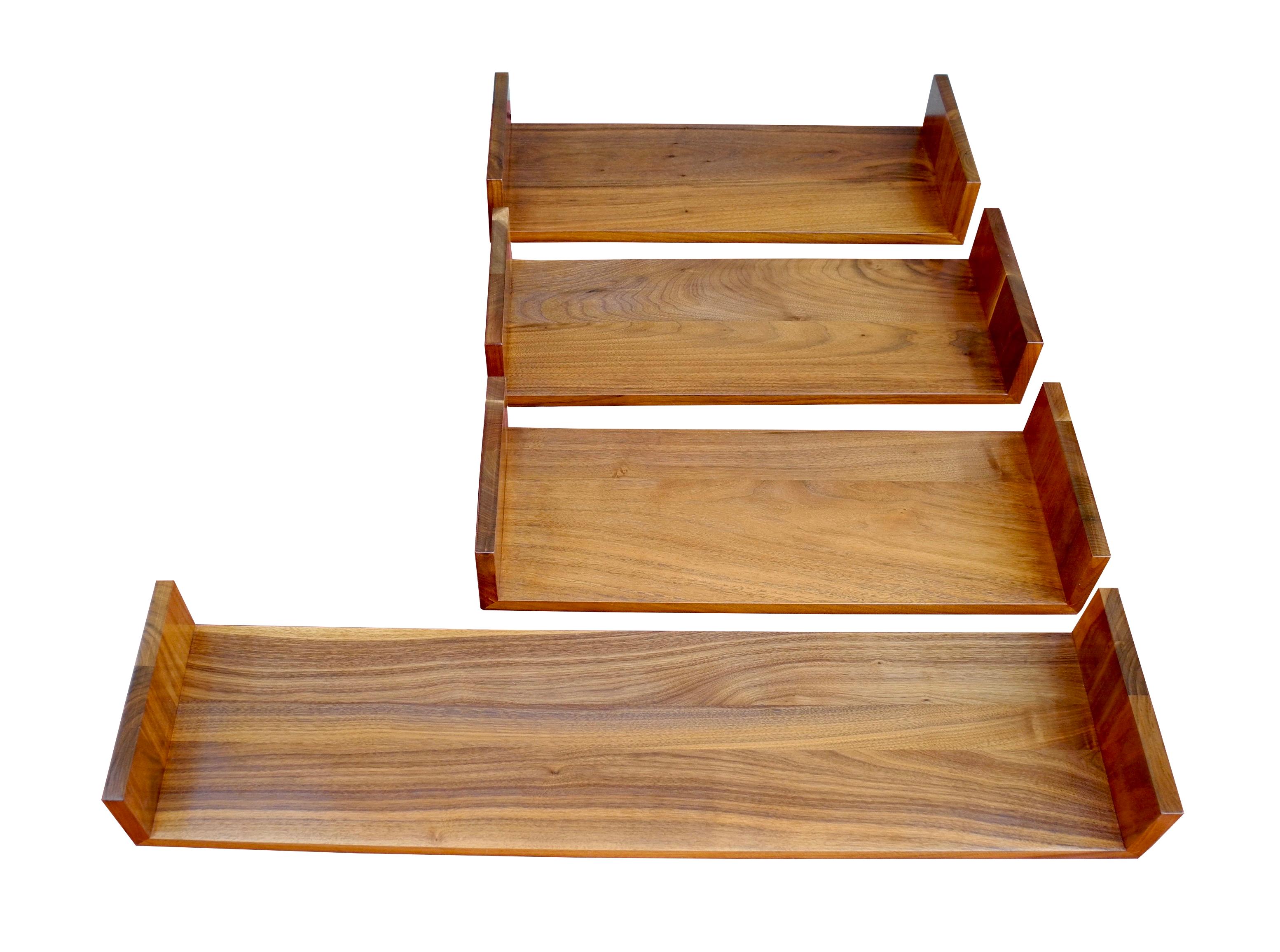 Mid-Century Modern Walnut Wall Hanging Shelves Designed by Mel Smilow For Sale 1