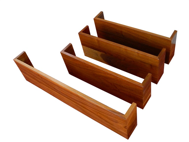 Mid-Century Modern Walnut Wall Hanging Shelves Designed by Mel Smilow For Sale 3