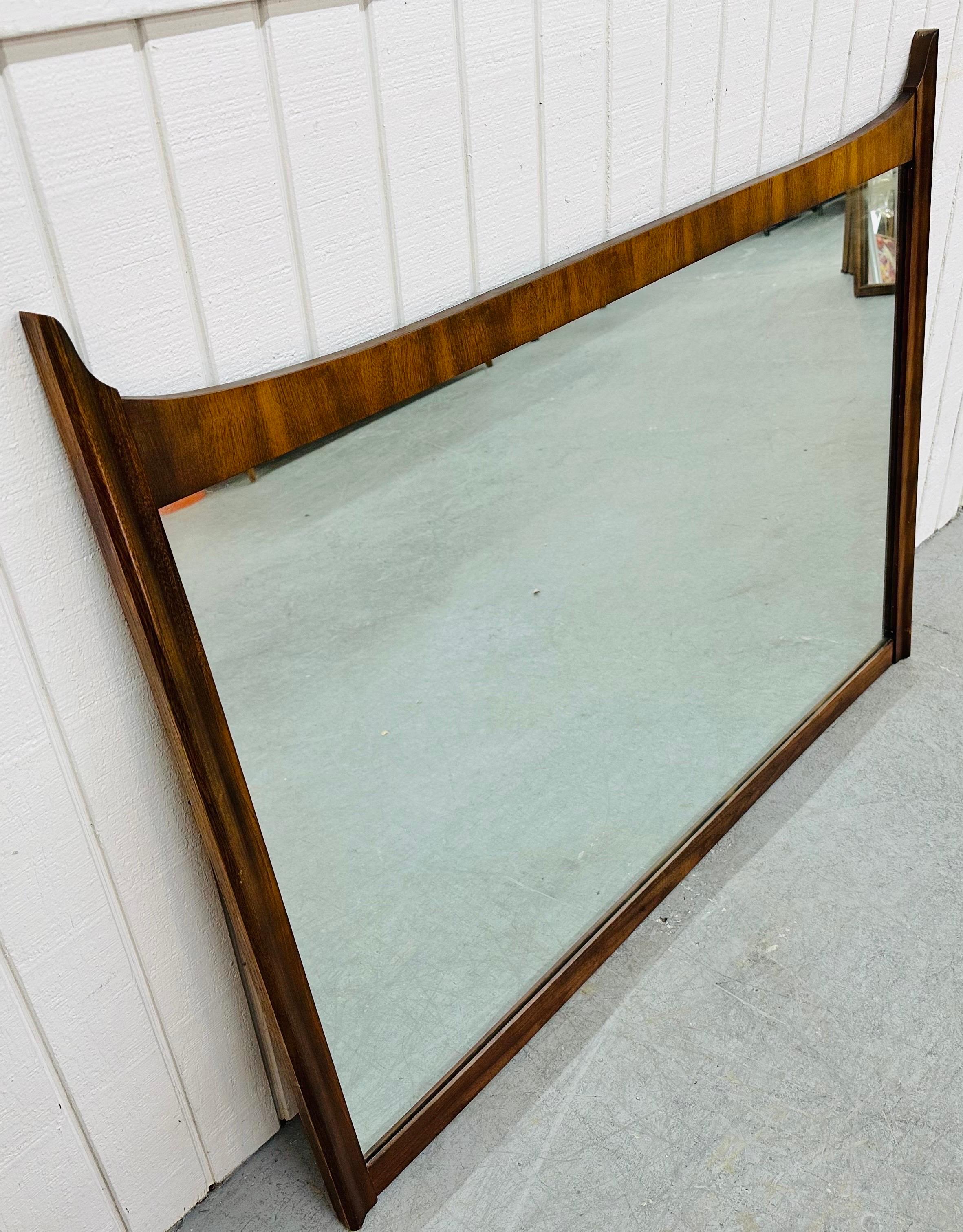 American Mid-Century Modern Walnut Wall Mirror For Sale