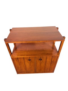 Mid Century Modern Walnut Wall Unit / Cabinet With Rosewood inlay