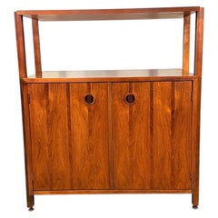 Mid Century Modern Walnut Wall Unit / Cabinet With Rosewood inlay