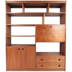 Mid-Century Modern Walnut Wall Unit or Room Divider