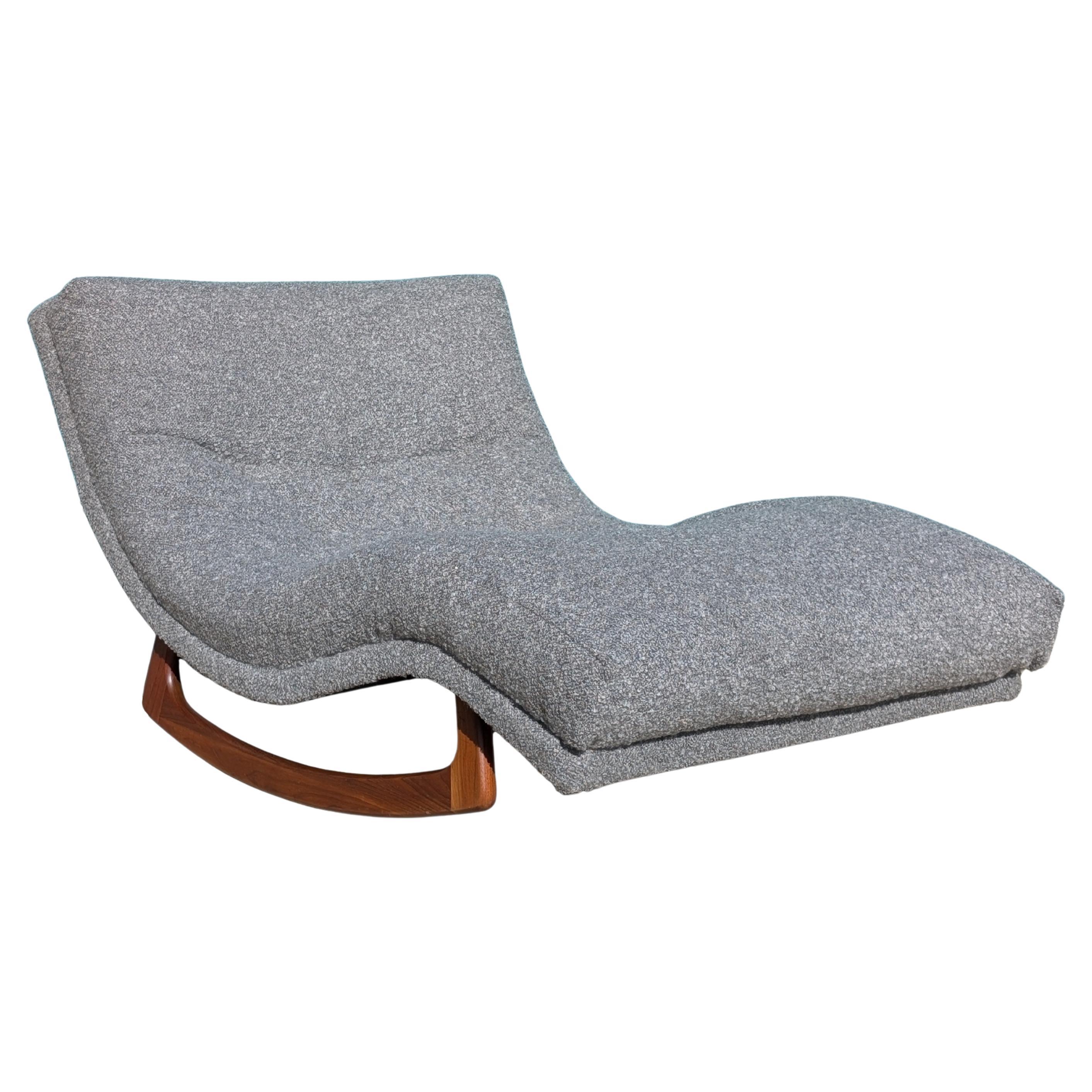 Mid Century Modern Walnut Wave Chaise Lounge Chair by Adrian Pearsall For Sale