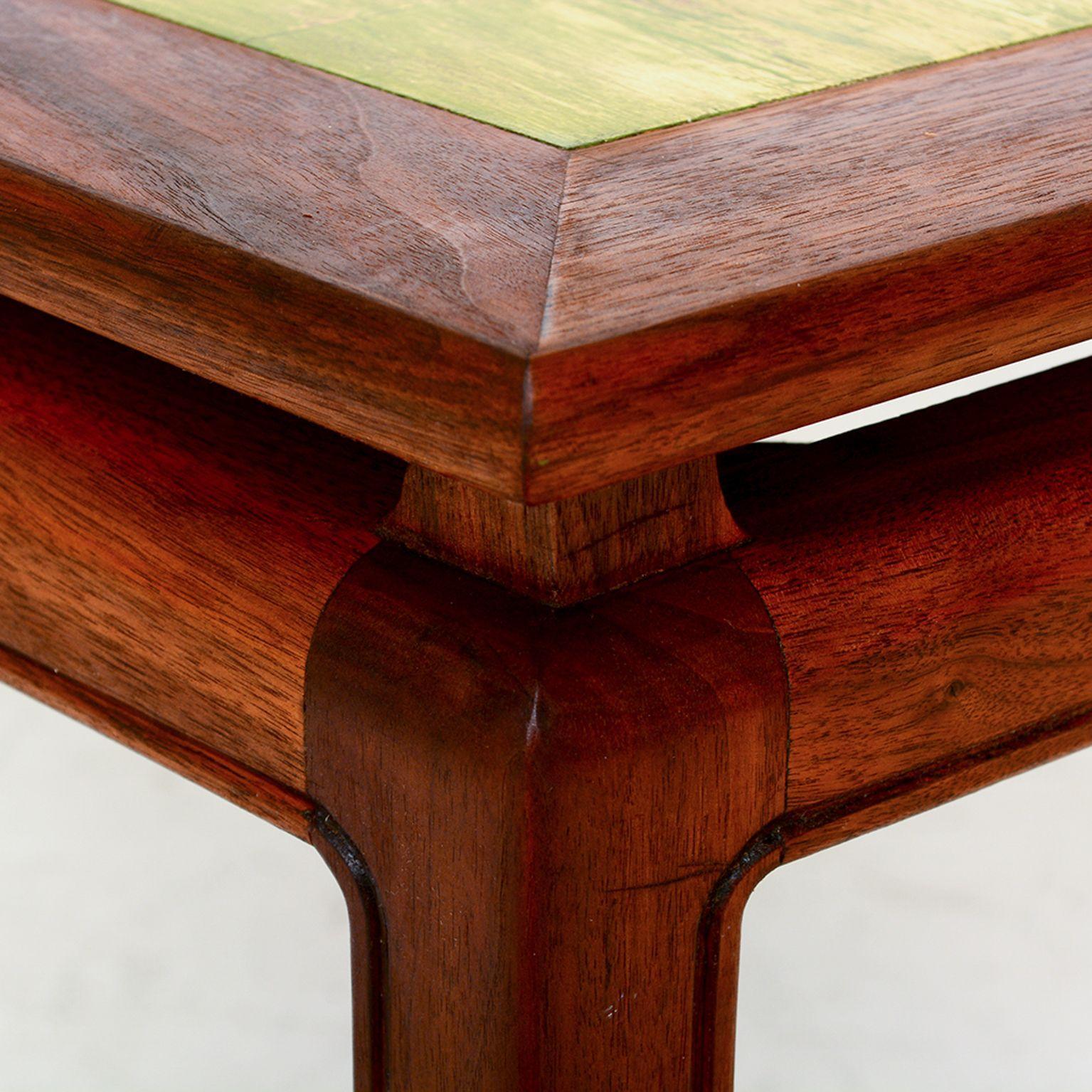 1950s Wedge Side Table Walnut & Gold Leaf Edward Wormley Dunbar In Good Condition In Chula Vista, CA