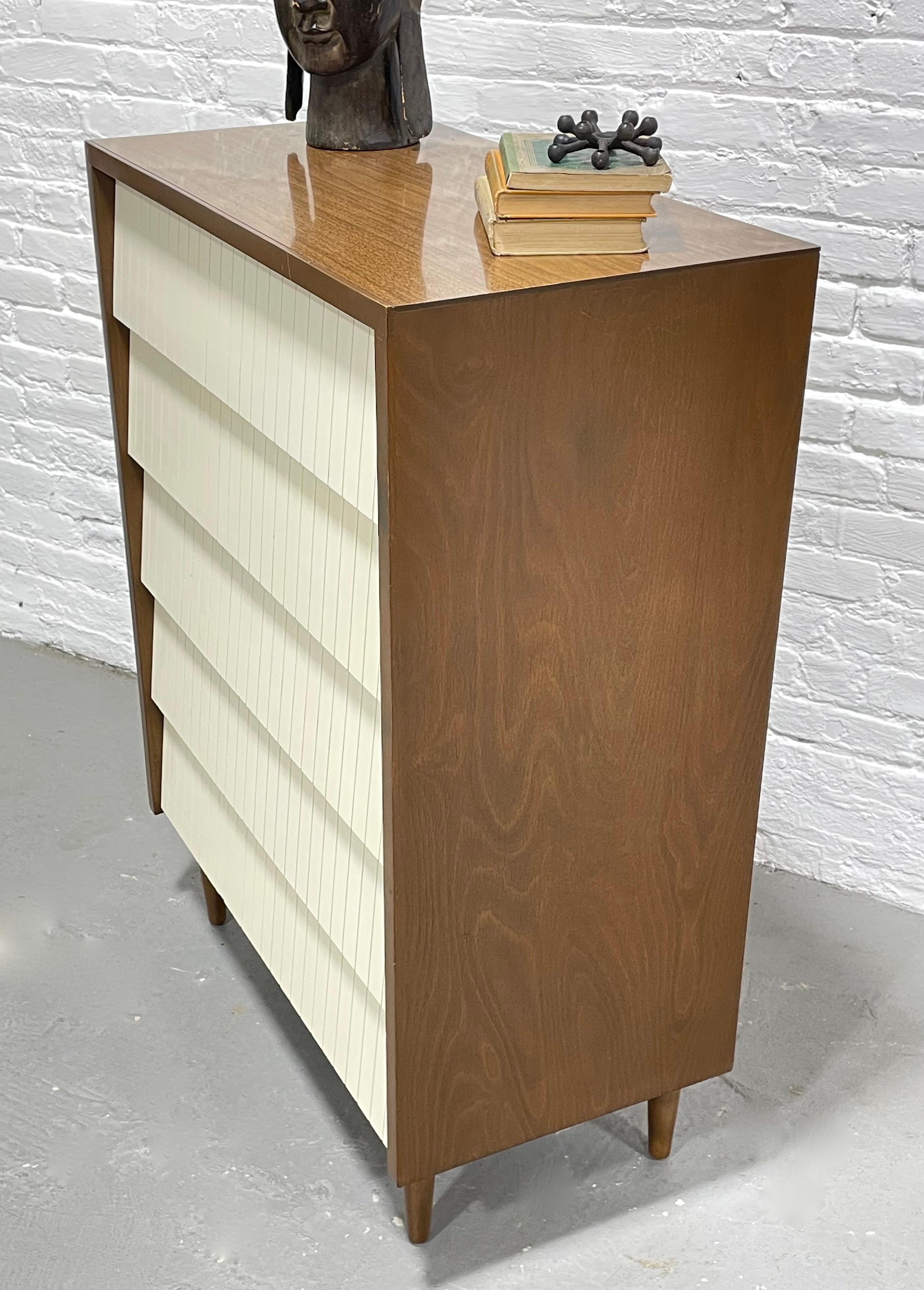 Mid Century MODERN Walnut + White DRESSER by Lawrence Peabody for Child Craft For Sale 3