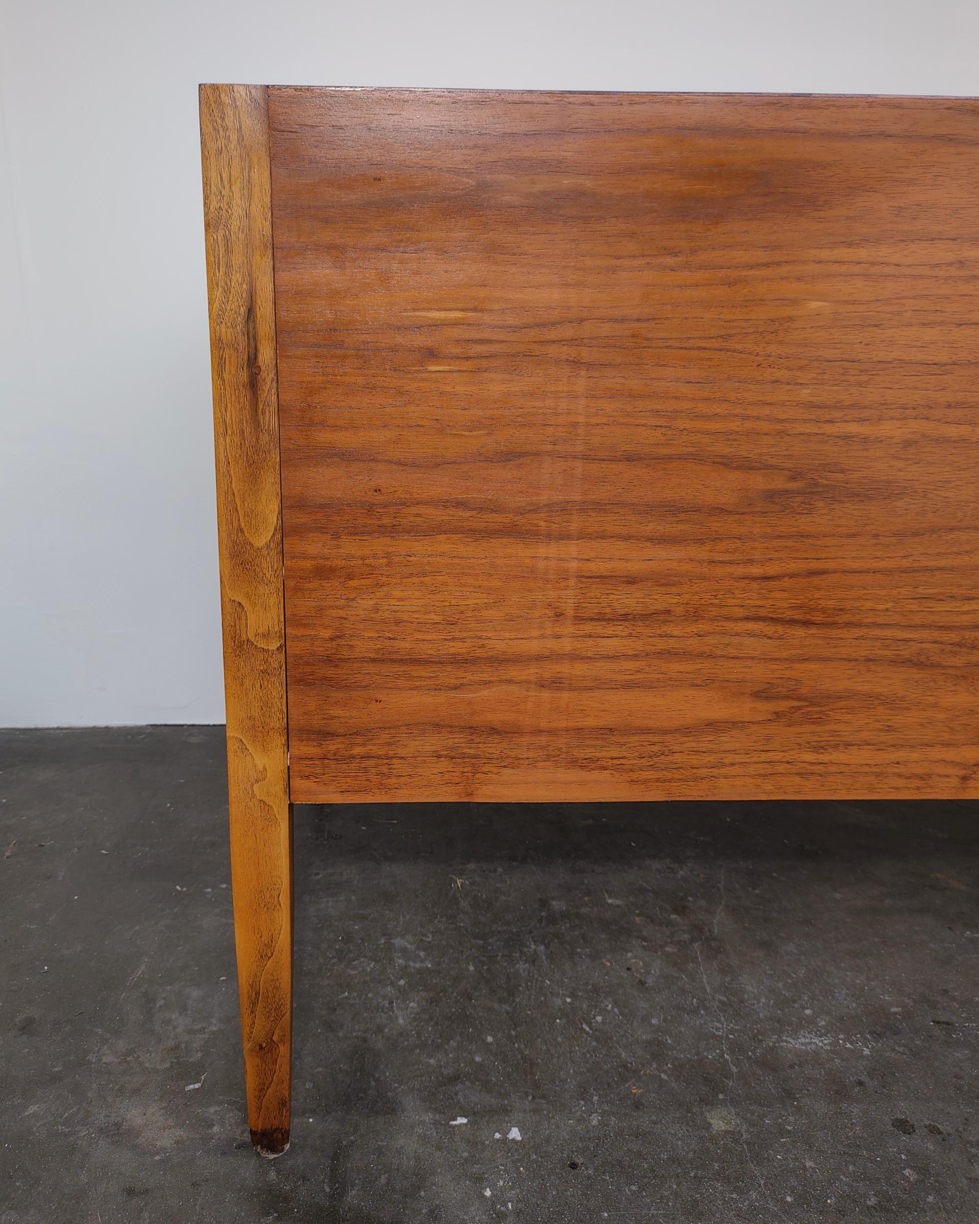 Mid-Century Modern Walnut Wood Executive Desk with Black Top 7