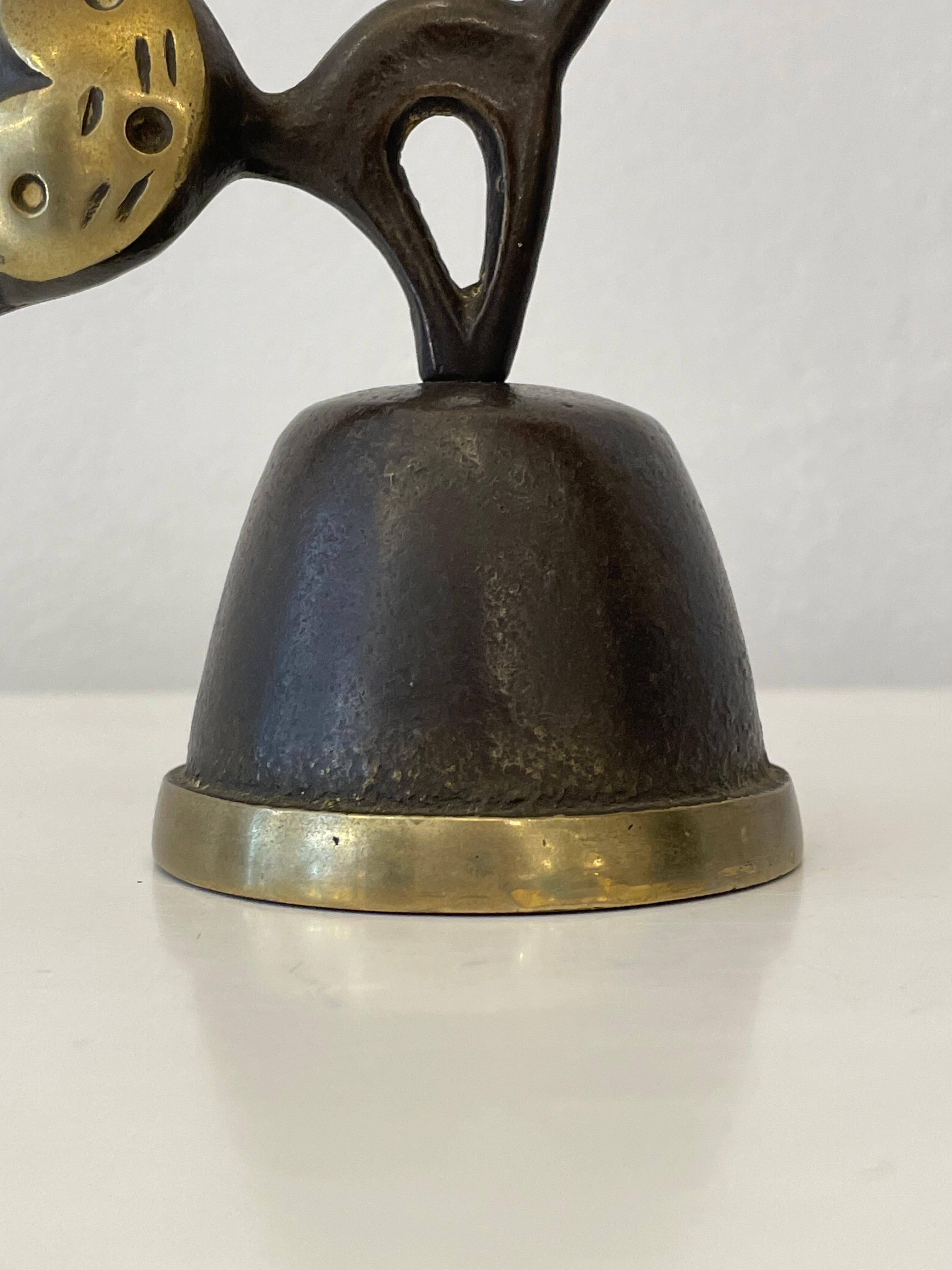 Mid-20th Century Mid-Century Modern Walter Bosse Cat Dinner Bell in Brass by Hertha Baller, 1950