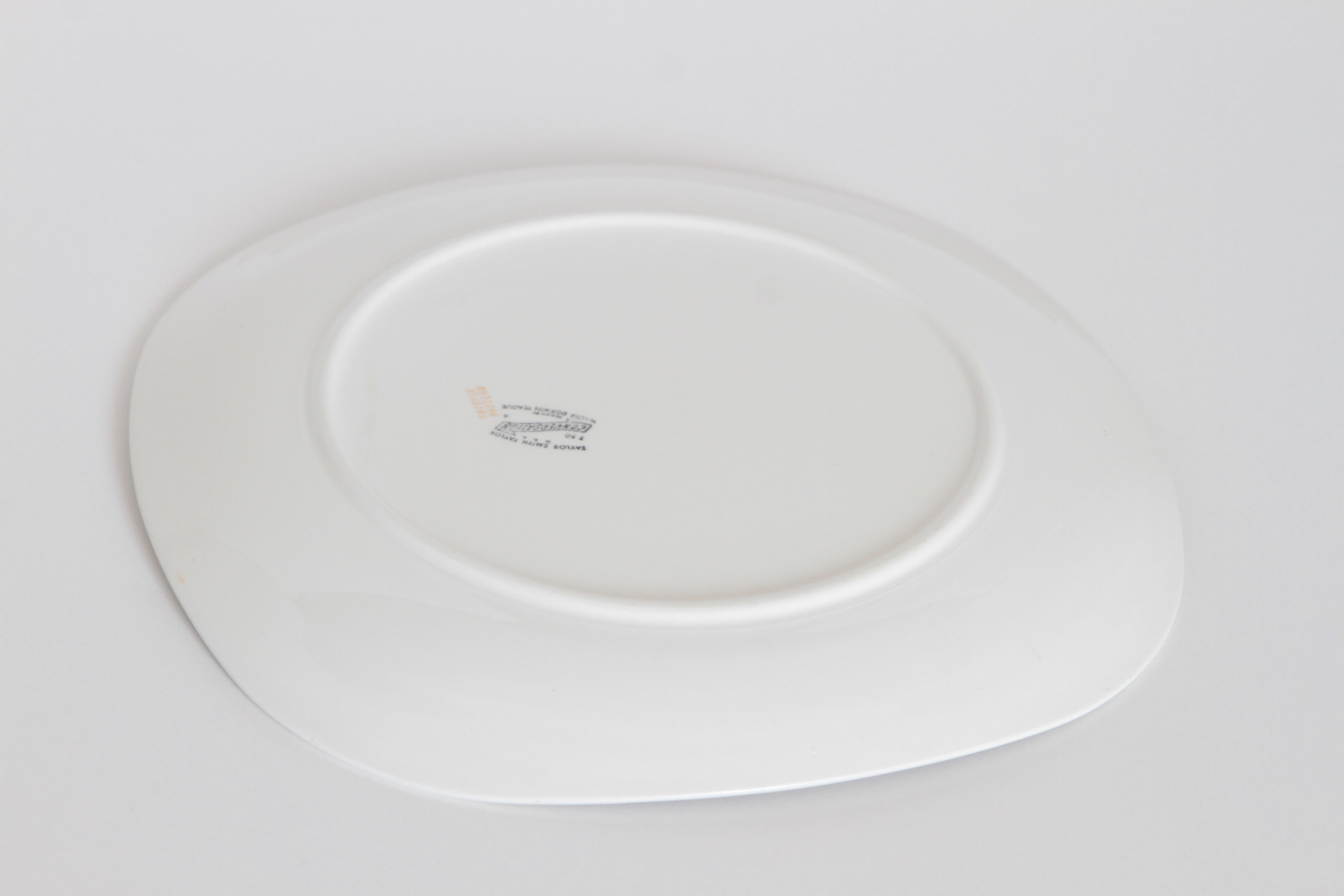 Ceramic Mid-Century Modern Walter Dorwin Teague Conversation Plate, Taylor Smith Taylor For Sale