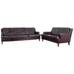 Used Mid-Century Modern Walter Knoll Leather Sofas, Set of Two