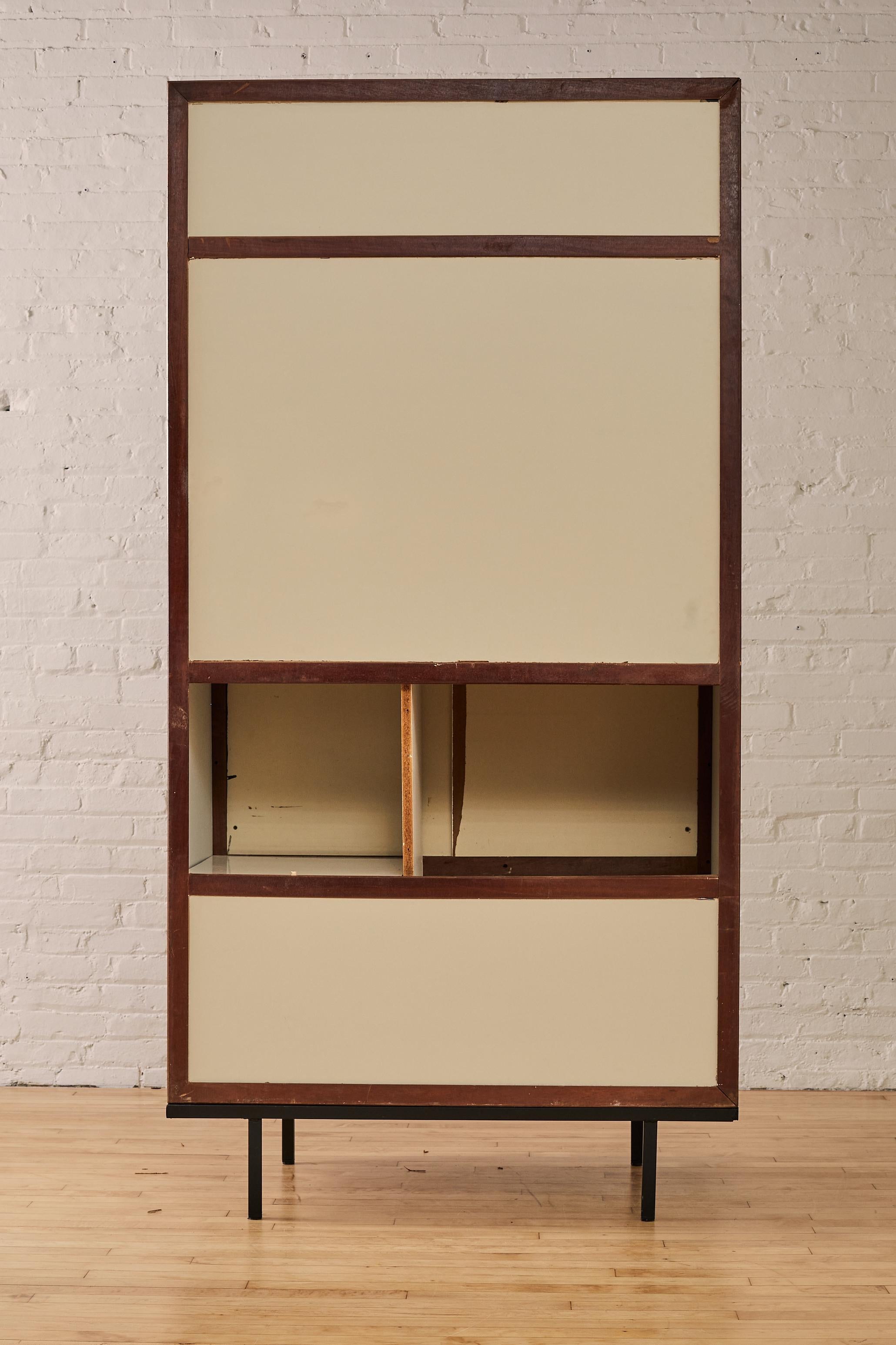 Metal Cabinet by André Sornay in Mahogany