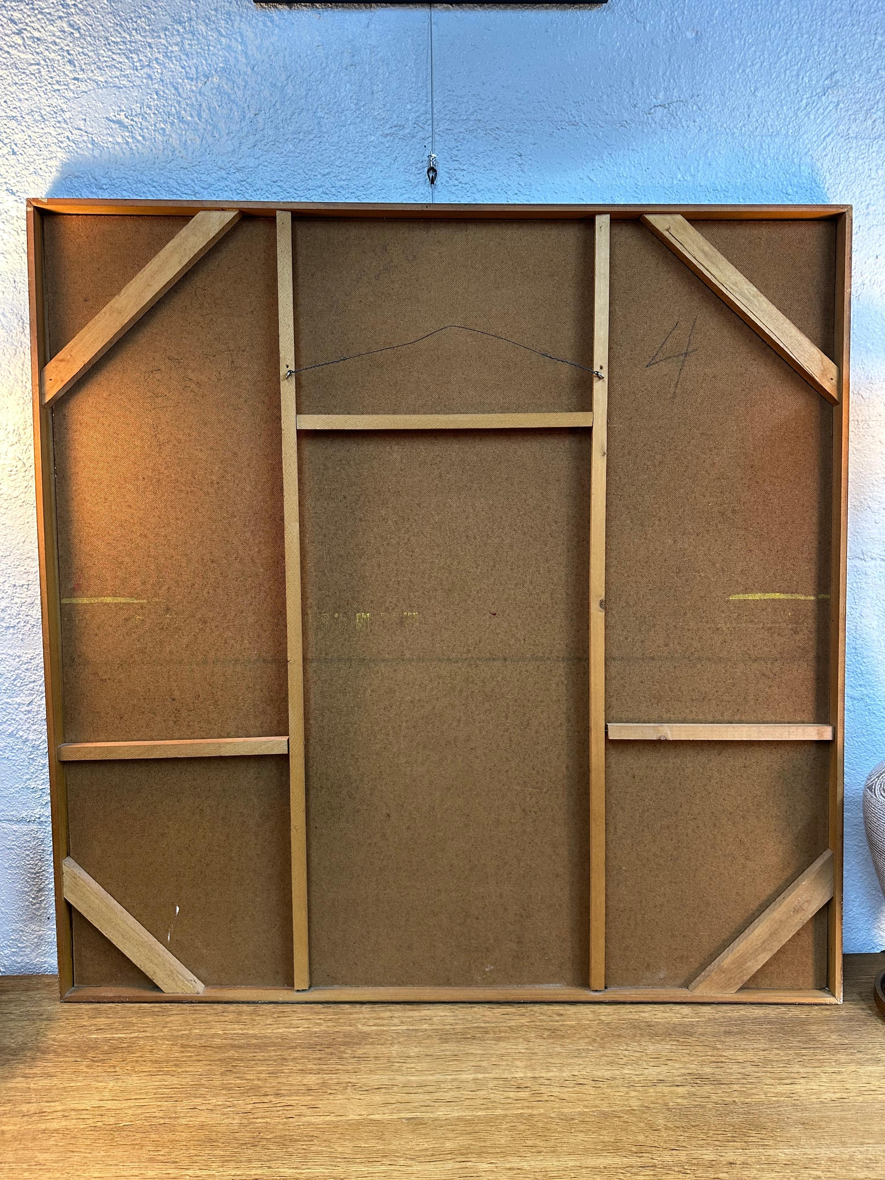 Mid Century Modern Warm Tone Original Abstrakt Ölgemälde im Angebot 5