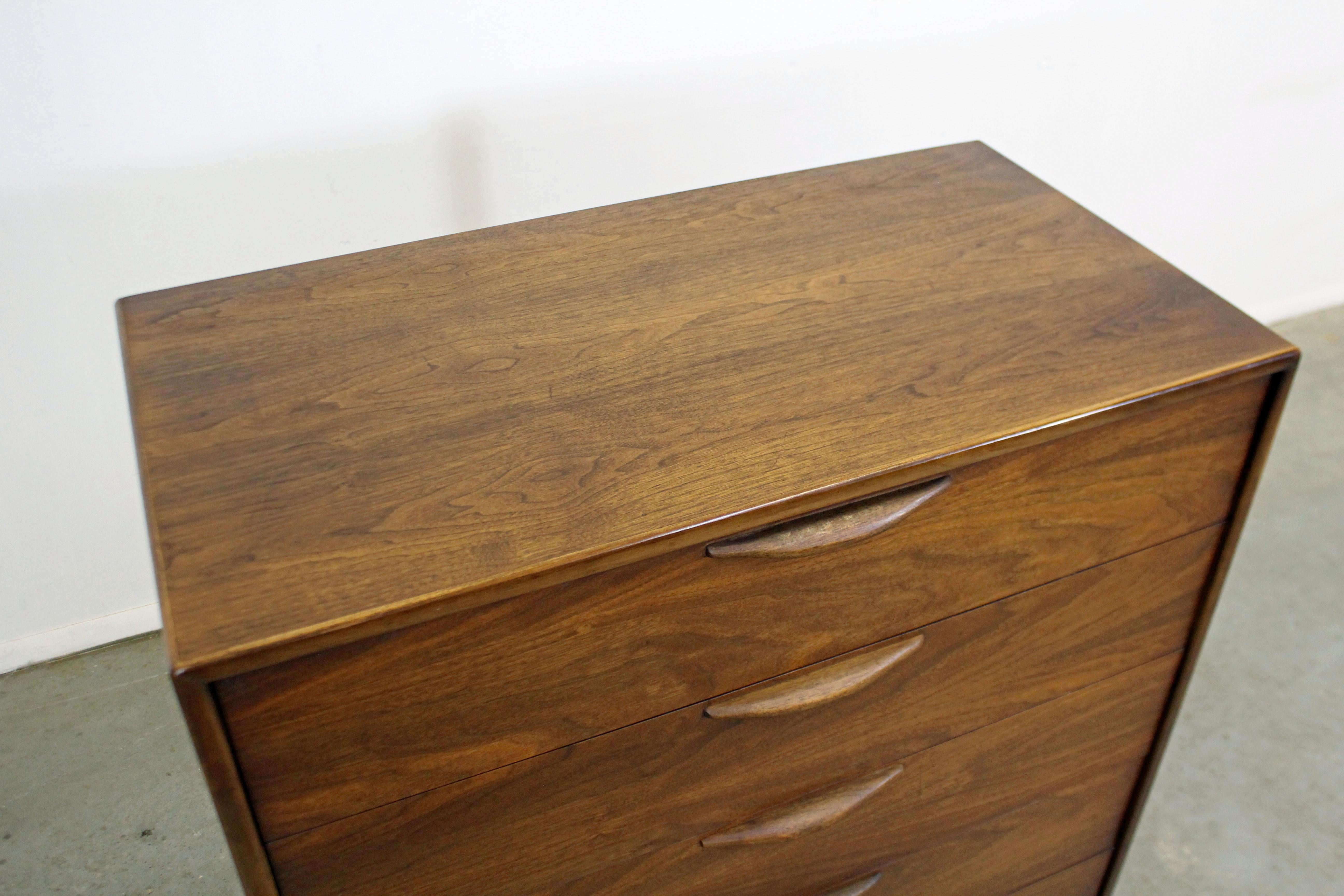 Walnut Mid-Century Modern Warren Church for Lane Perception Tall Chest of Drawers