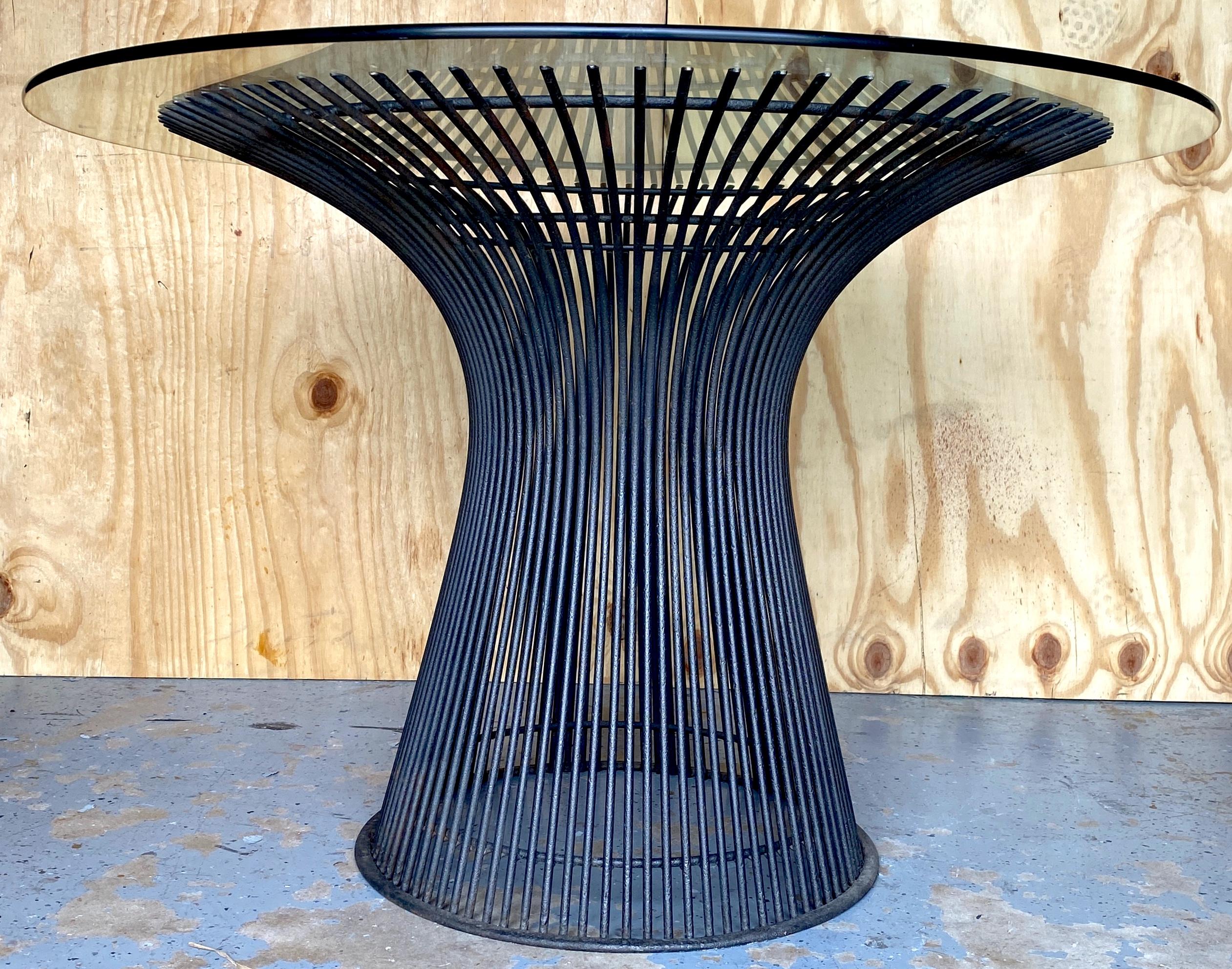 Mid-Century Modern Warren Platner for Knoll Bronzed Steel & Glass Dining Table 3