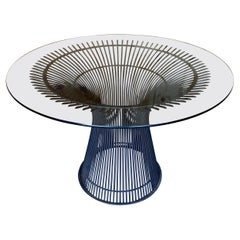 Mid-Century Modern Warren Platner for Knoll Bronzed Steel & Glass Dining Table